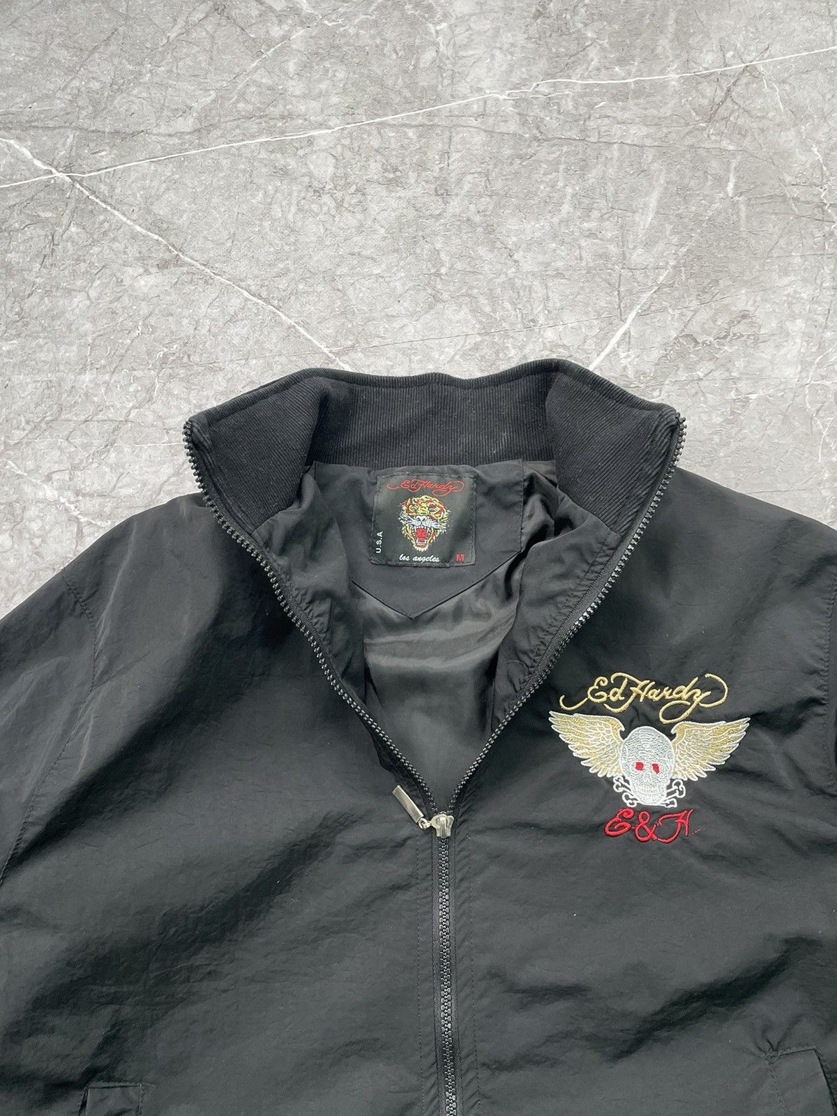 Christian Audigier × Ed Hardy Vintage Ed Hardy Christian Audigier Nylon Varsity Jacket Size US M / EU 48-50 / 2 - 4 Thumbnail