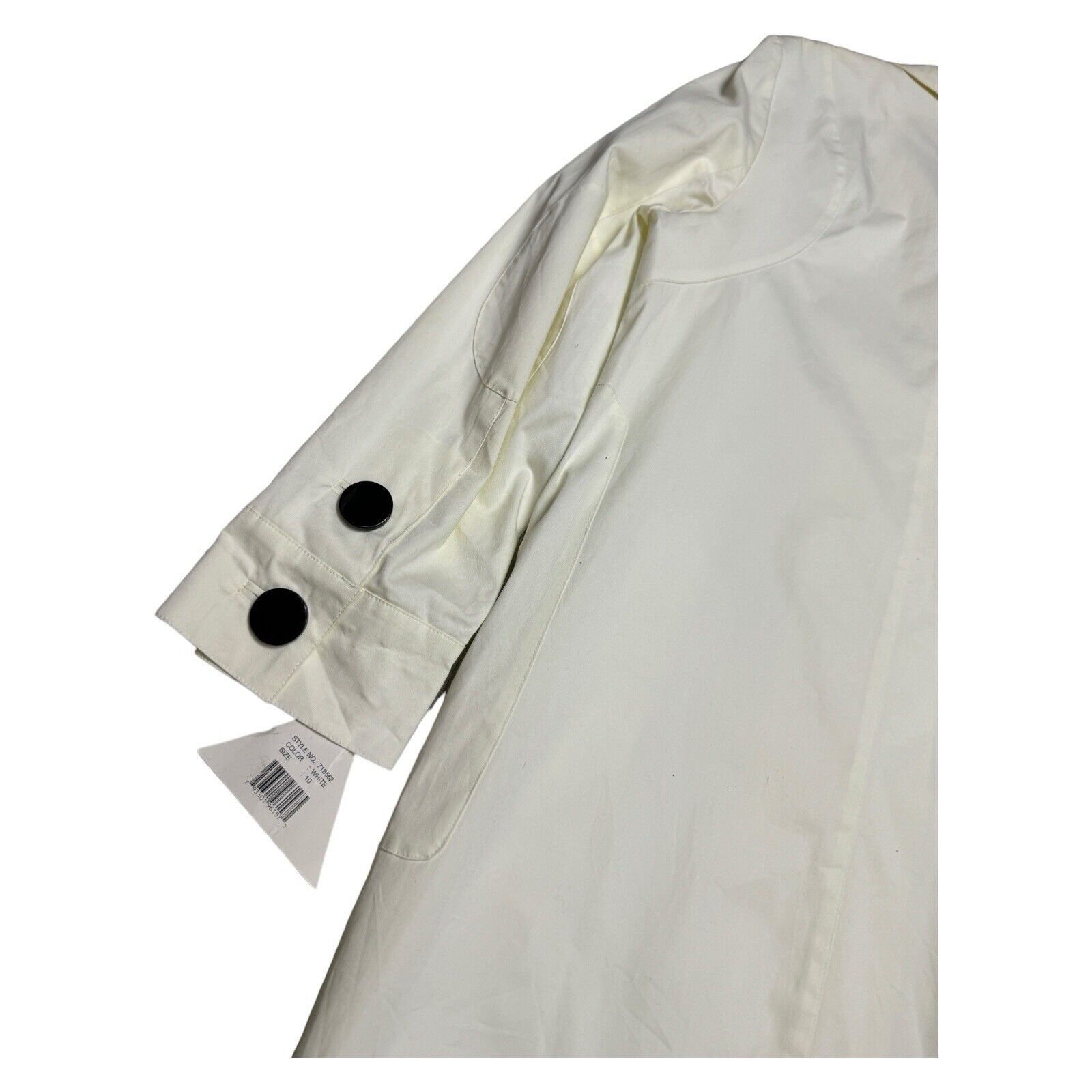 Designer VINTAGE Marvin Richards Designer Ivory Business Trench Coat Size L / US 10 / IT 46 - 6 Thumbnail