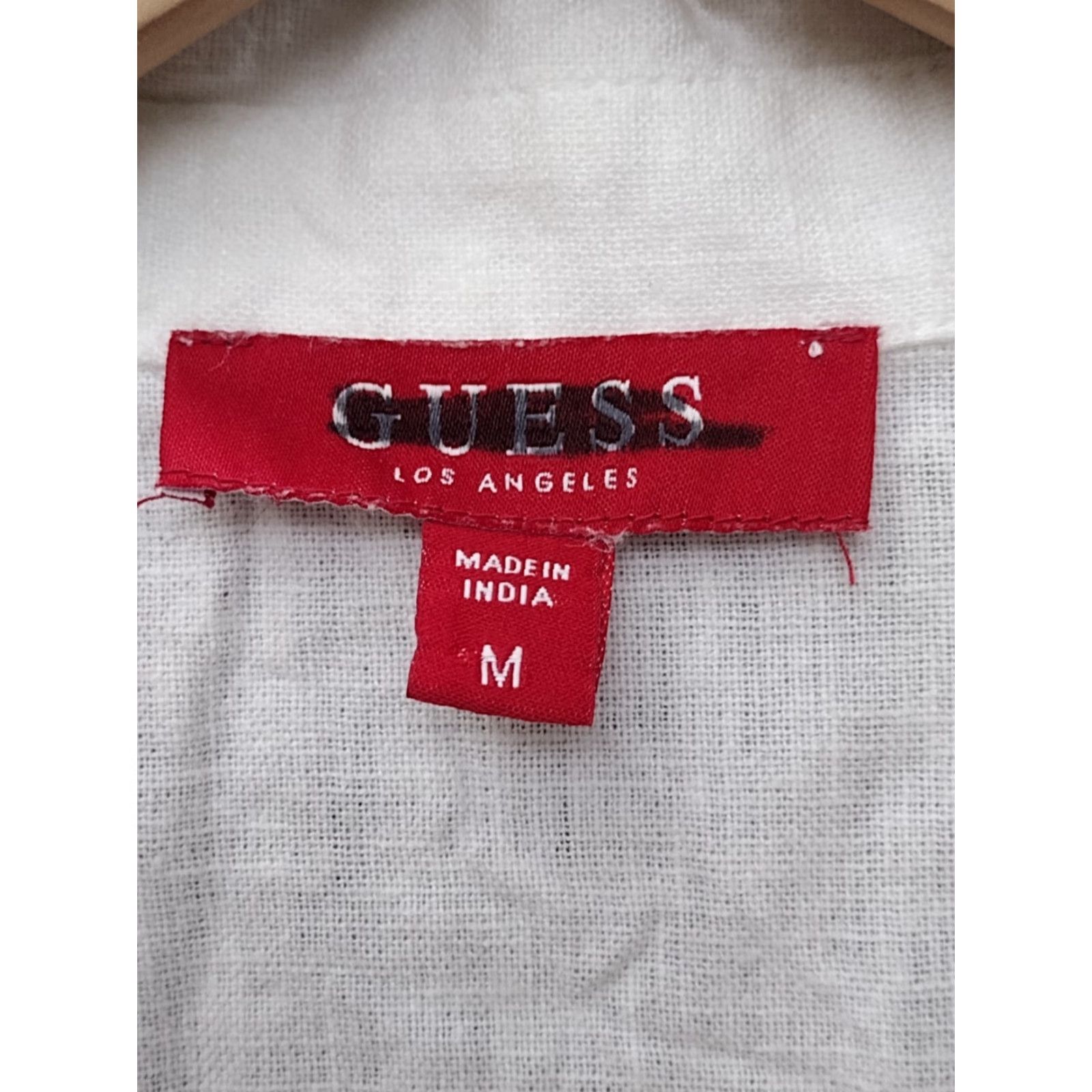Guess Guess Shirt Dress Women's White Linen Belted Logo Buttons Collared Button Down Size M Size M / US 6-8 / IT 42-44 - 5 Thumbnail