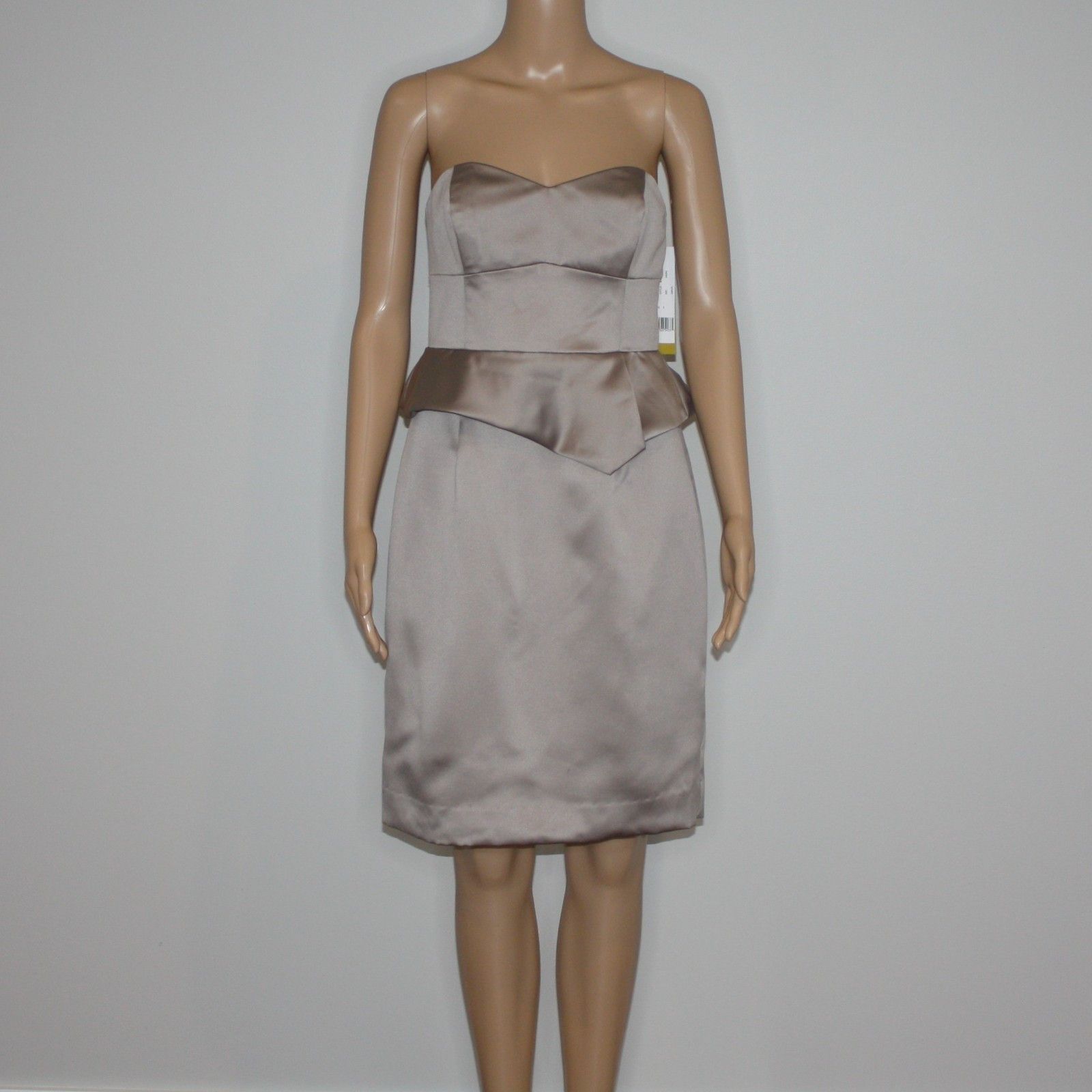 Strapless Peplum Dress in Mocha and size 8 NWT MSRP $430