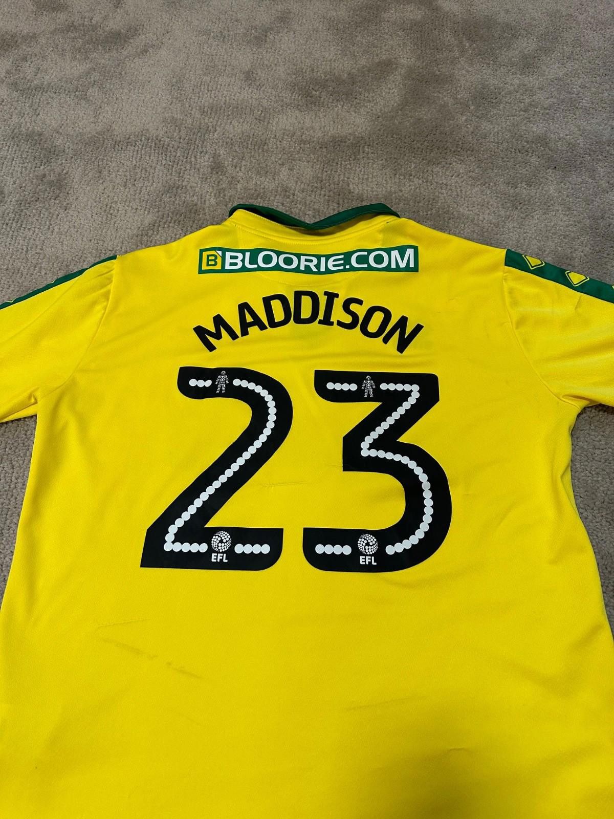 Errea #23 Maddison Norwich City 2017/18 Football Shirt Jersey Size US XL / EU 56 / 4 - 9 Thumbnail
