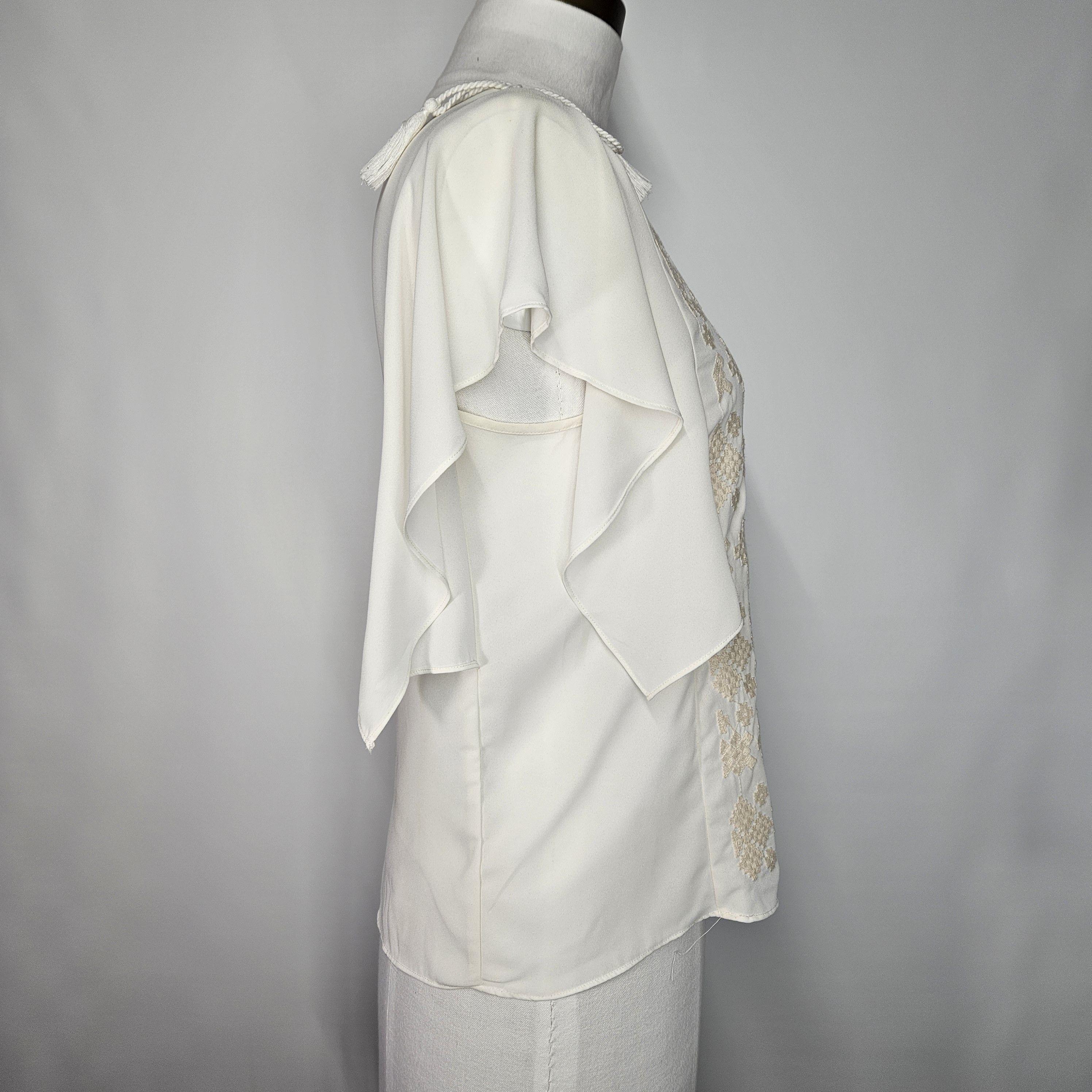 Mossimo Mossimo Size XS Blouse White Cream Embroidered Angel Sleeves Size XS / US 0-2 / IT 36-38 - 5 Thumbnail