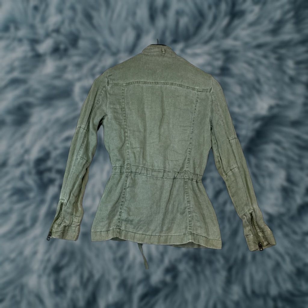 Lucky Brand Lucky Brand Jacket Women XS Green Linen Drawstring Waist Short Sleeve Pockets Breathable Casual Travel Regular Fit Vintage: No Size XS / US 0-2 / IT 36-38 - 1 Thumbnail