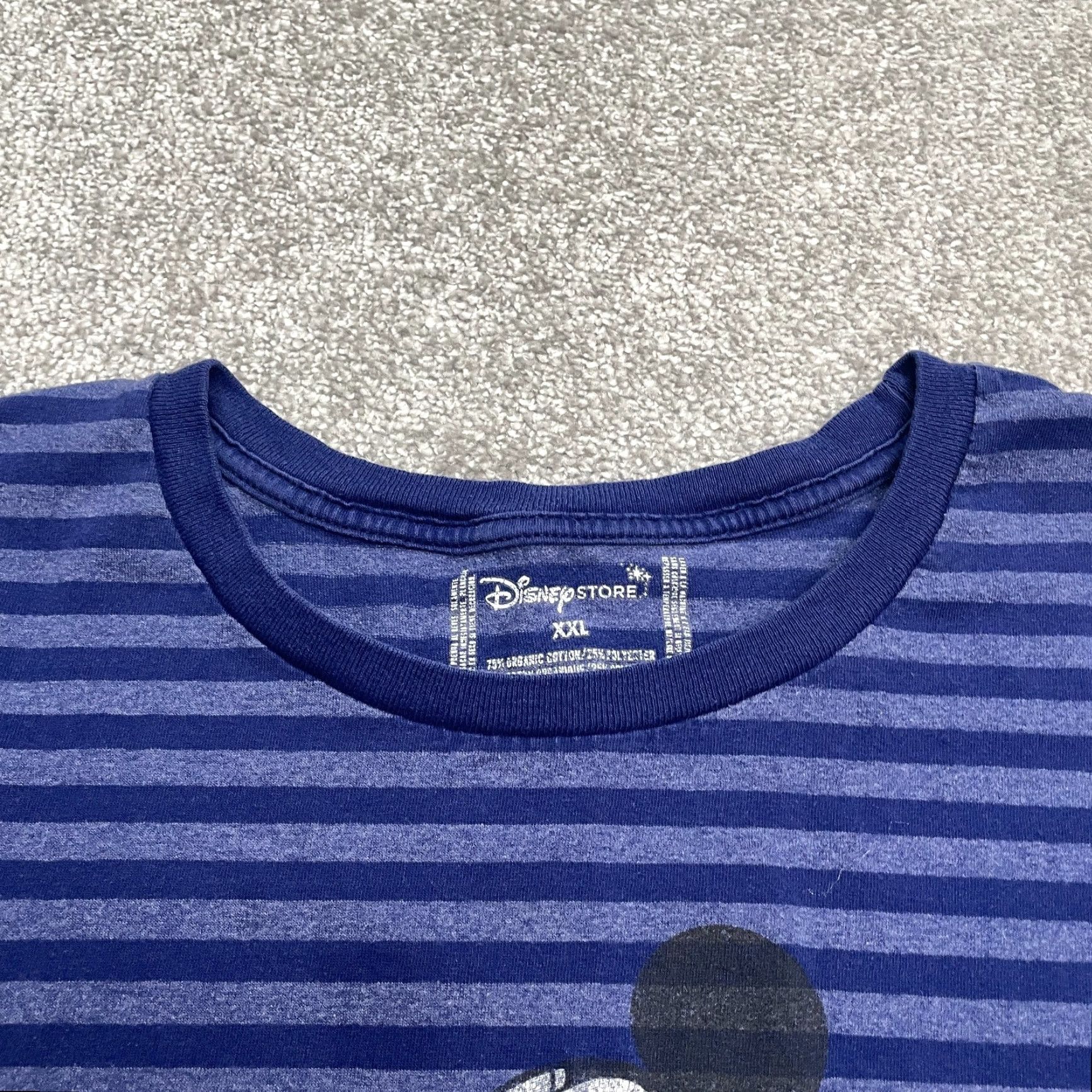 Disney Disney Mickey Mouse Vintage T-Shirt Mens XXL Blue Striped Crew Neck Casual Tee Size US XXL / EU 58 / 5 - 4 Thumbnail