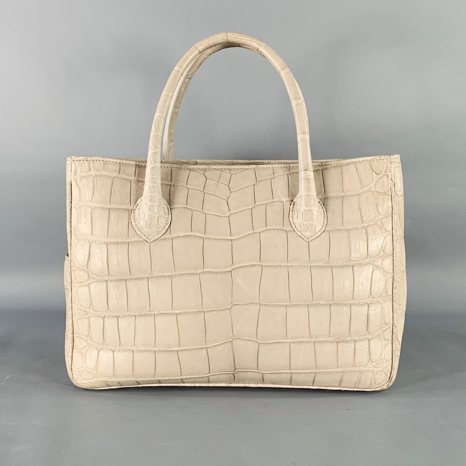 GIOSA Grey Crocodile Leather Tote Handbag