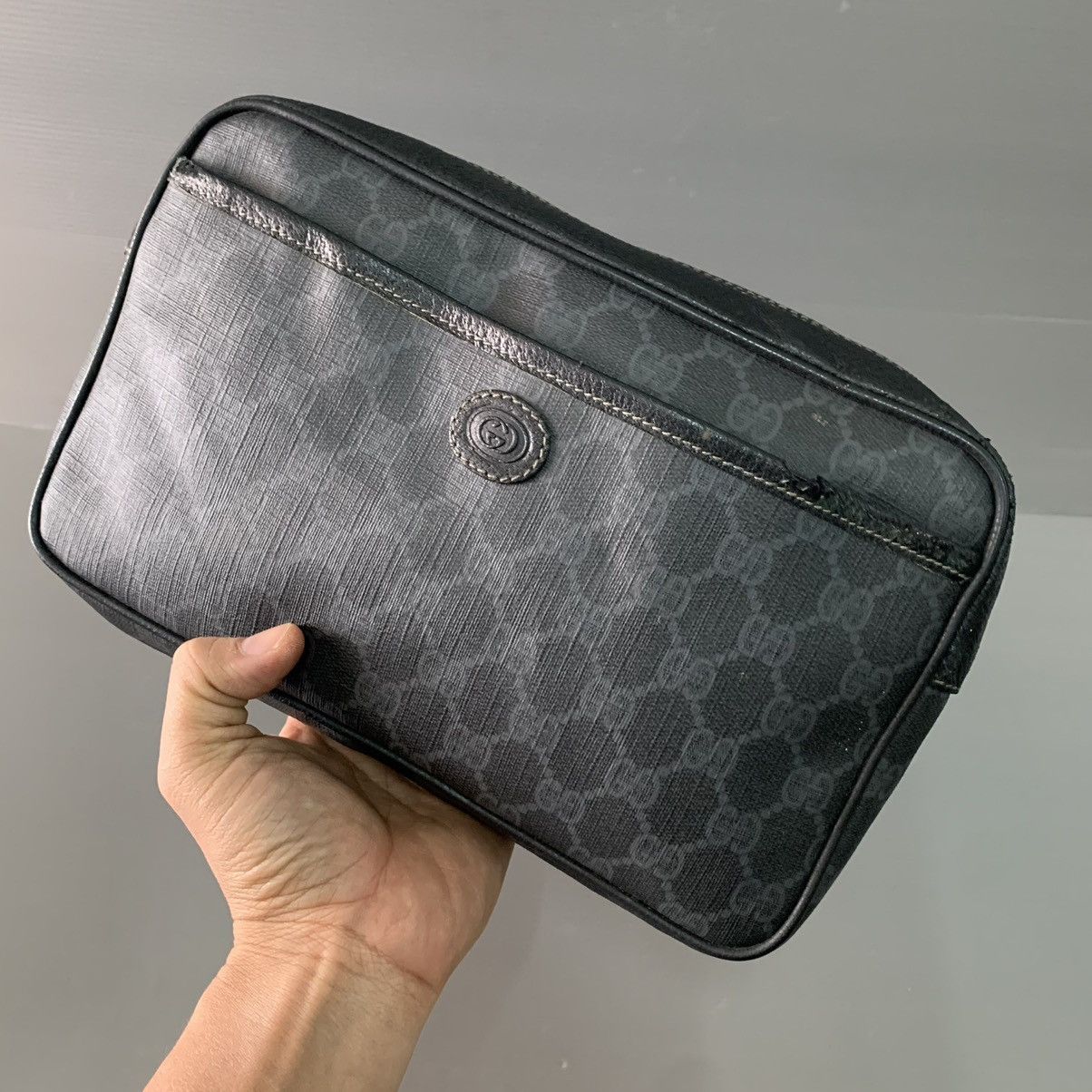 Gucci Gucci Black Monogram Vintage Clutch Bag Size ONE SIZE - 1 Thumbnail