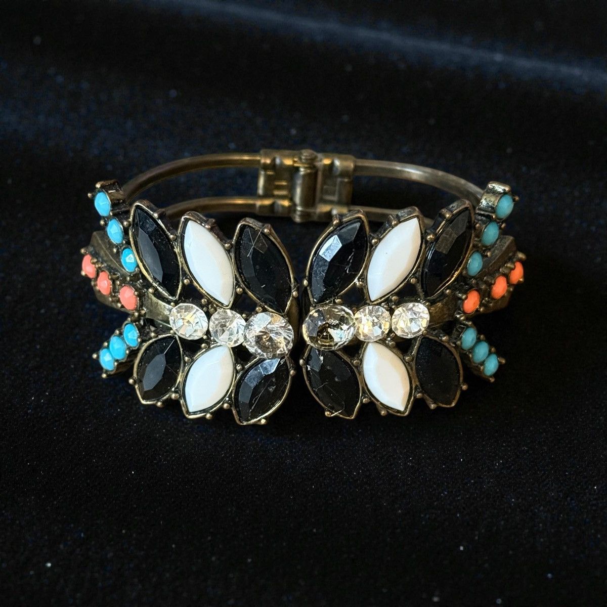 Other Bronze tone multicolor stone clamper bracelet Size ONE SIZE - 1 Thumbnail