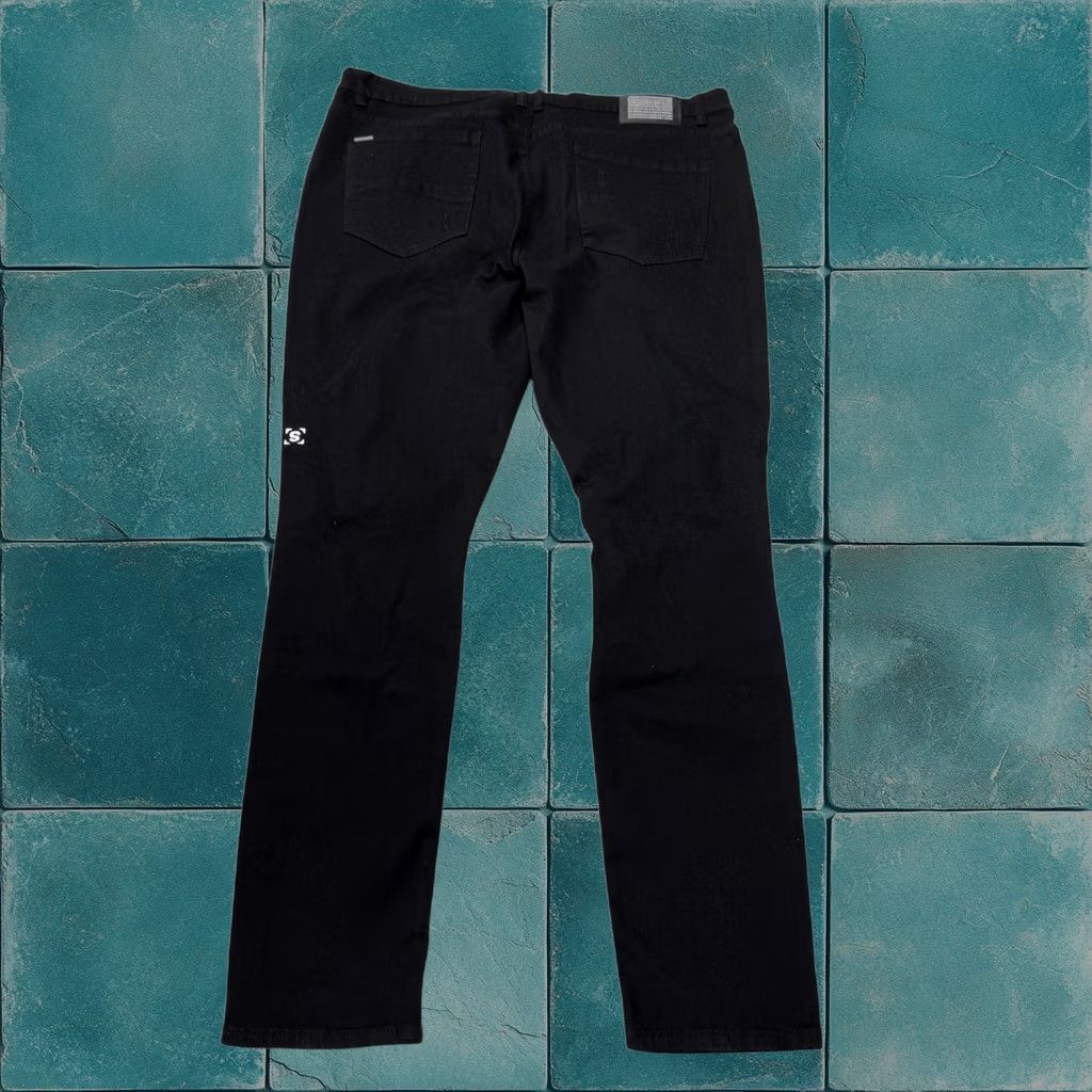 Sə'renādē Jeans Mens 42 X 33 Black Slim Fit Distressed Ripped Denim, Men's