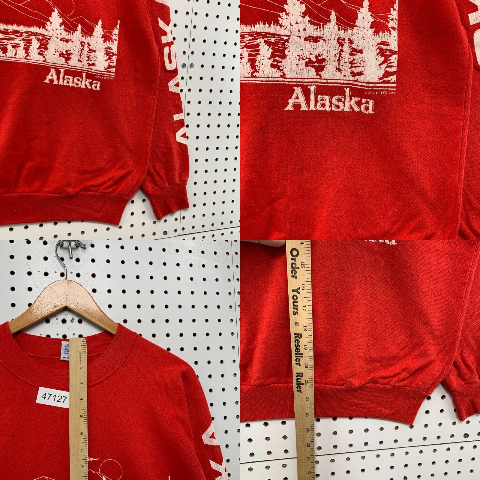 Vintage VINTAGE Alaska Nature Sweatshirt Mens Medium Red Polyester Fleece Crewneck Poly Tees USA Graphic Print Size US M / EU 48-50 / 2 - 8 Thumbnail