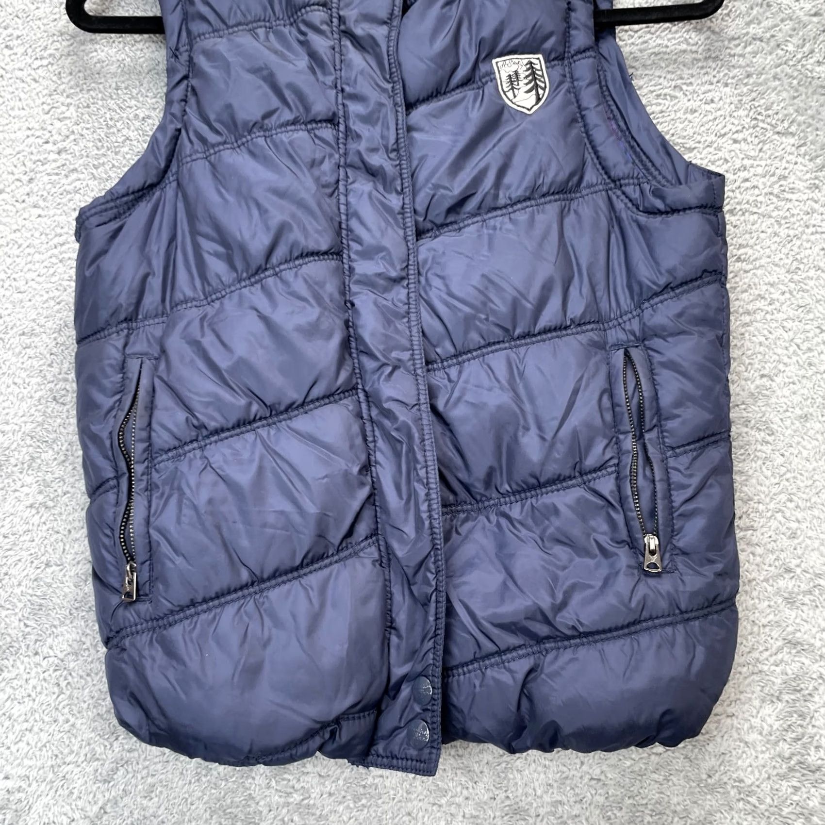American Eagle Outfitters VINTAGE American Eagle Outfitters Vest Women Small Blue Puffer Plaid Lined Sherpa Hooded Size S / US 4 / IT 40 - 6 Thumbnail