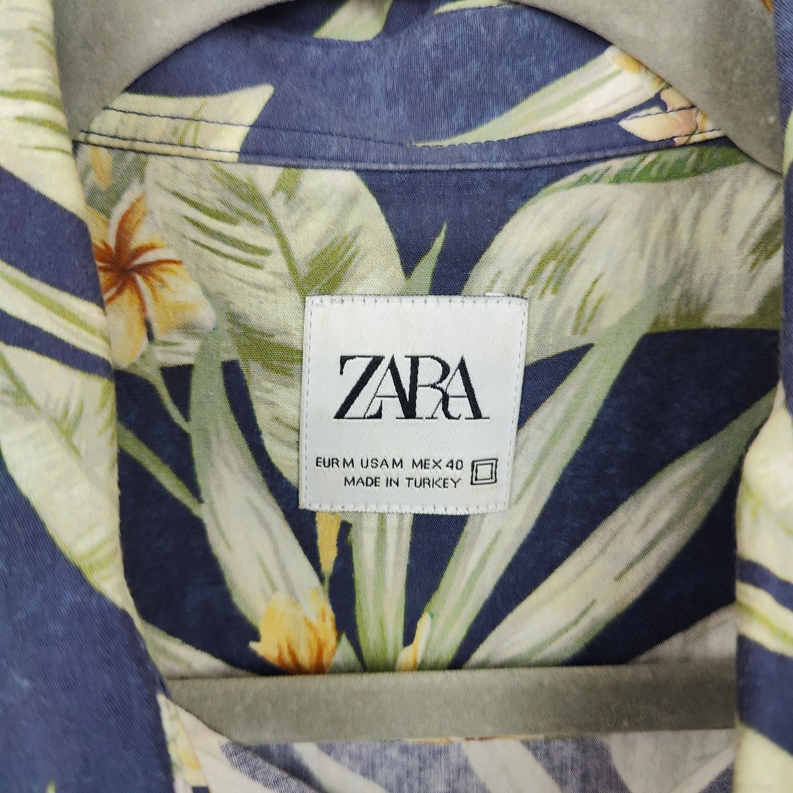 Zara Zara Button Up Shirt Mens Medium Blue Floral Tropical Size US M / EU 48-50 / 2 - 4 Thumbnail