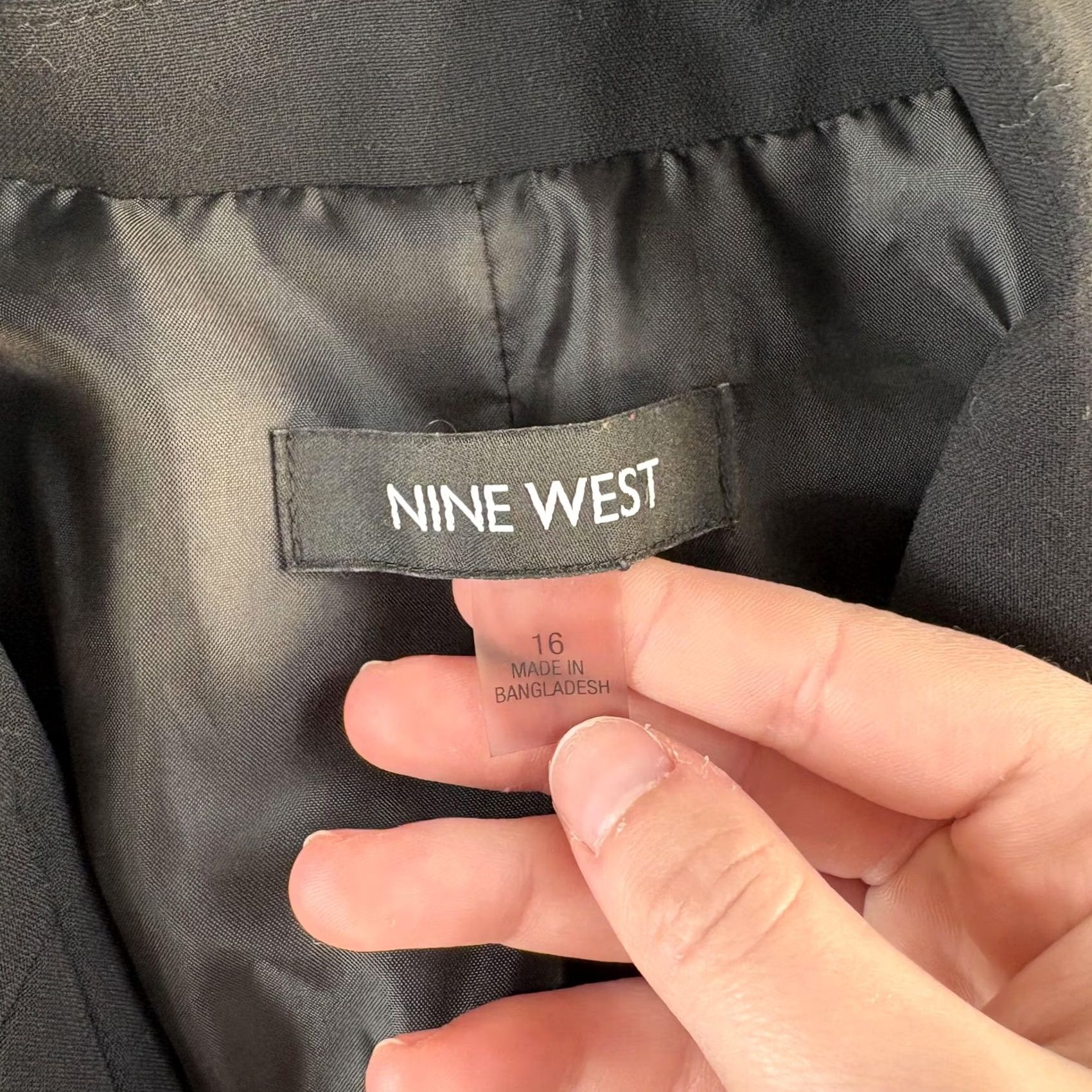 Nine West Nine West Blazer Jacket Womens 16 Black One-Button Lined Career Work Office Jacket Size XXL / US 16-18 / IT 52-54 - 3 Thumbnail