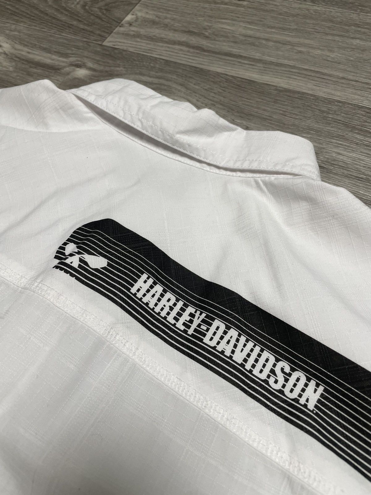 Harley Davidson Vintage Harley Davidson White Short Sleeve Shirt Button Up Size US L / EU 52-54 / 3 - 21 Thumbnail