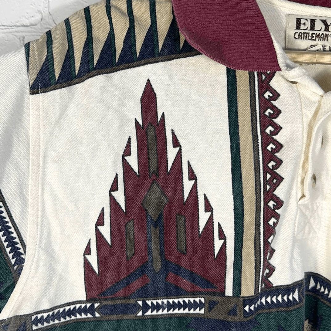 Vintage VINTAGE Ely Cattleman Polo Shirt Short Sleeve L Cream Aztec Southwestern Print Men Large Size US L / EU 52-54 / 3 - 4 Thumbnail