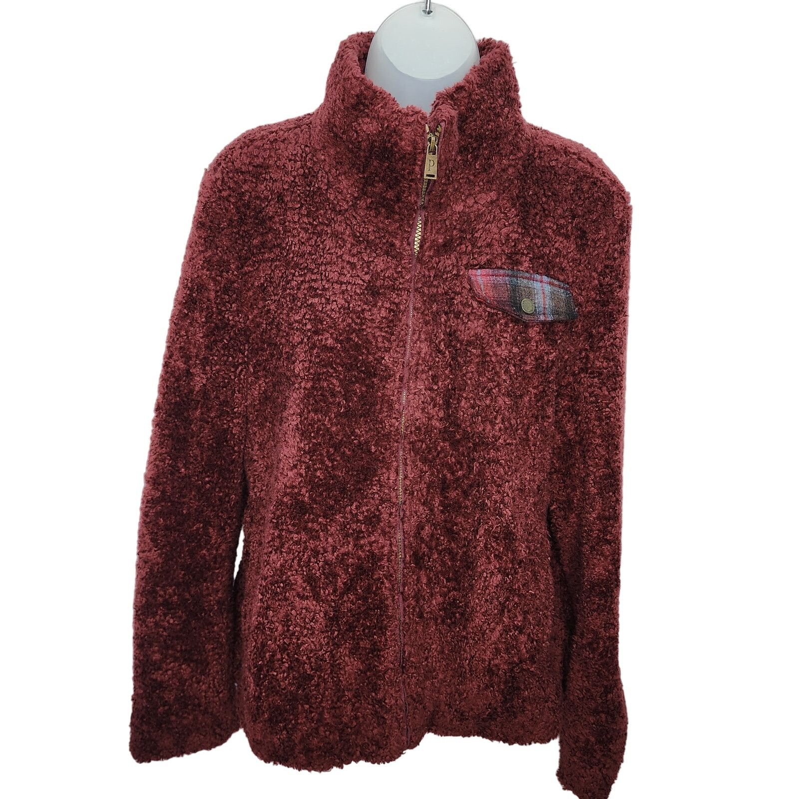 Pendleton Pendleton Western Maroon Ladies Sherpa Plaid Accent Jacket Size L / US 10 / IT 46 - 1 Thumbnail