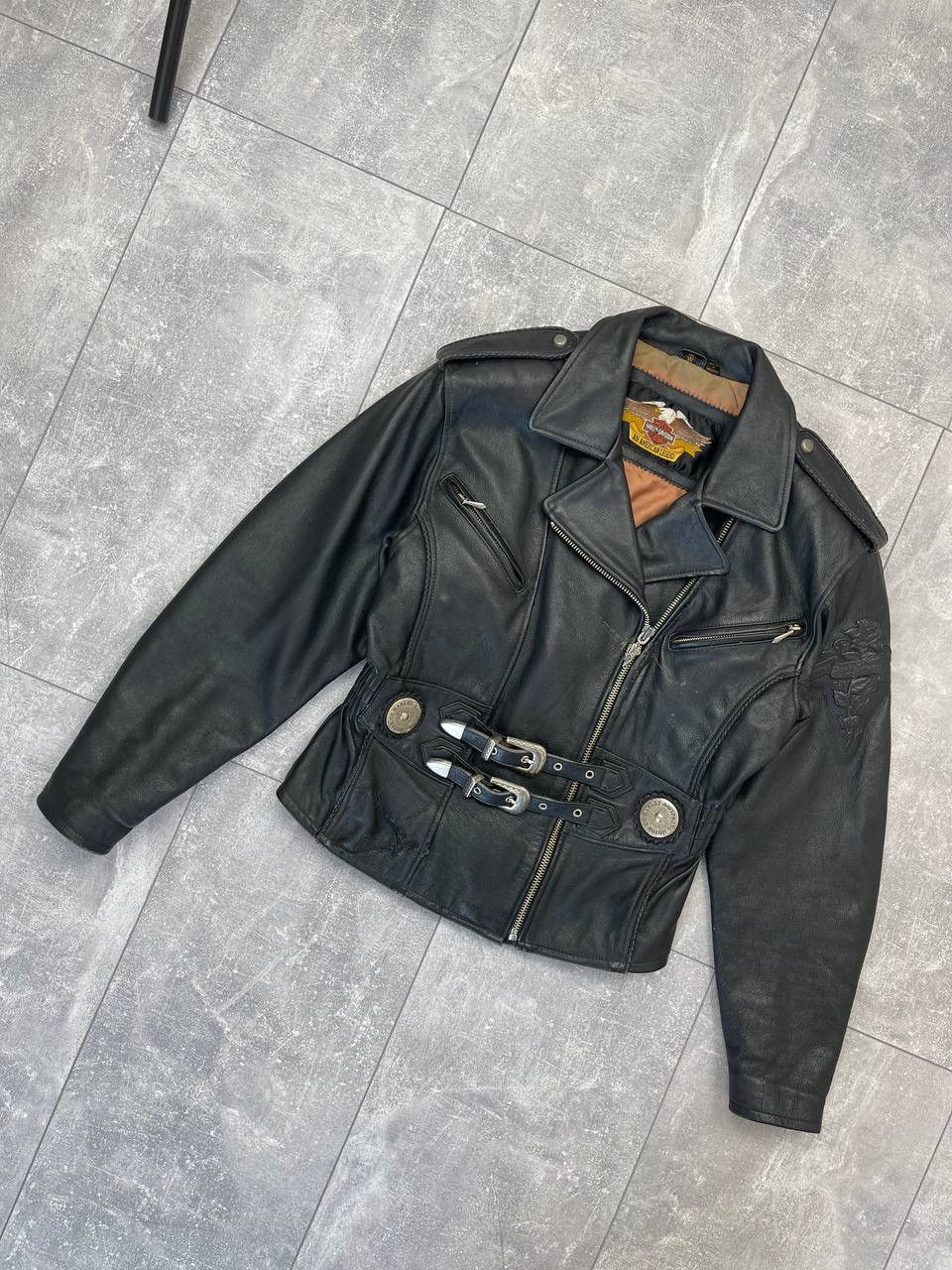 Harley Davidson Harley Davidson Vintage Leather Jacket Size S / US 4 / IT 40 - 3 Thumbnail