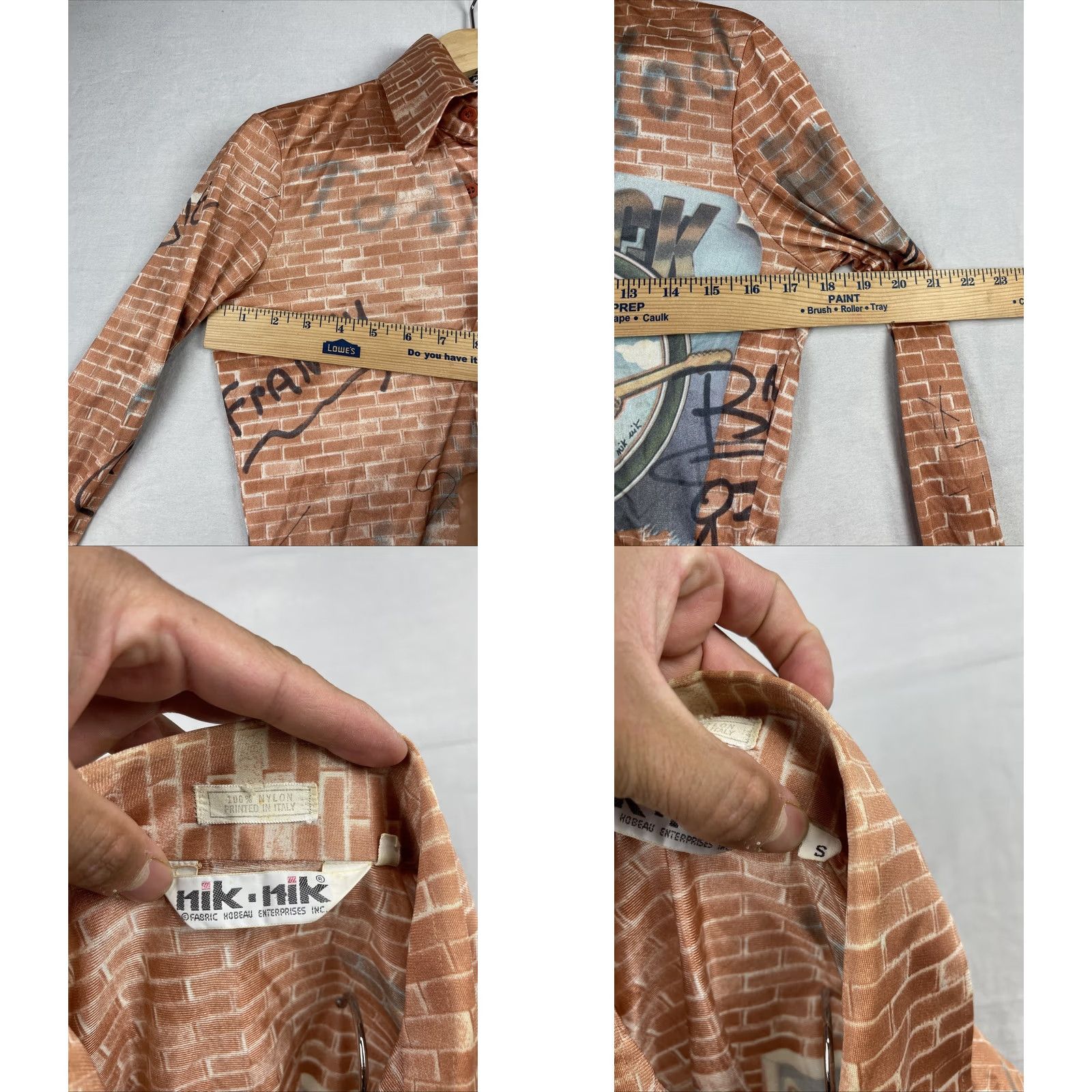 Vintage VINTAGE Nik Nik Shirt Mens S Brown Long Sleeve Nylon Button Up Disco Italy Clothing Size US S / EU 44-46 / 1 - 9 Thumbnail