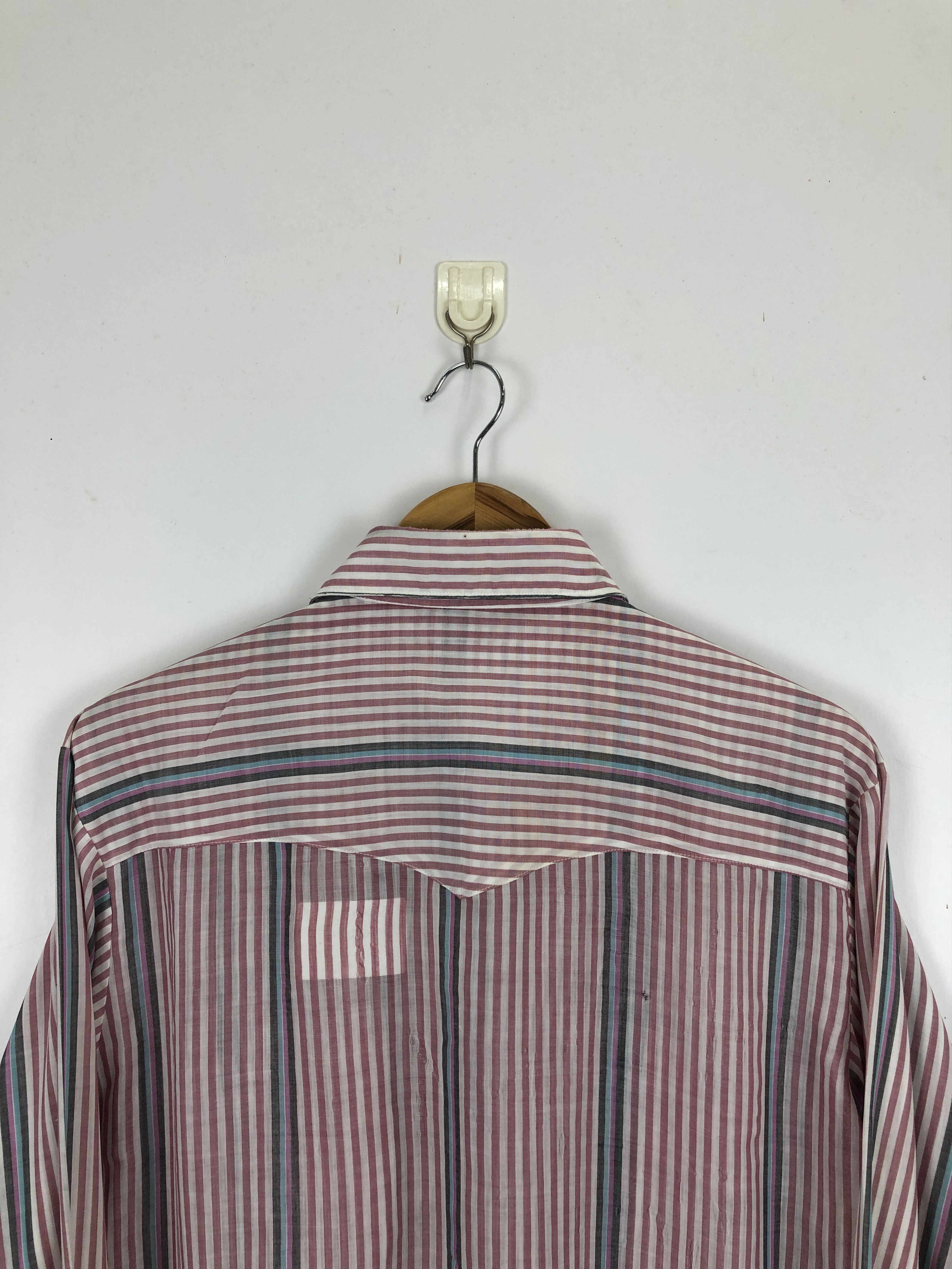 Vintage × Wrangler Vintage 70s Wrangler Stripes Paperthin Western Shirt TA0463 Size US M / EU 48-50 / 2 - 4 Thumbnail