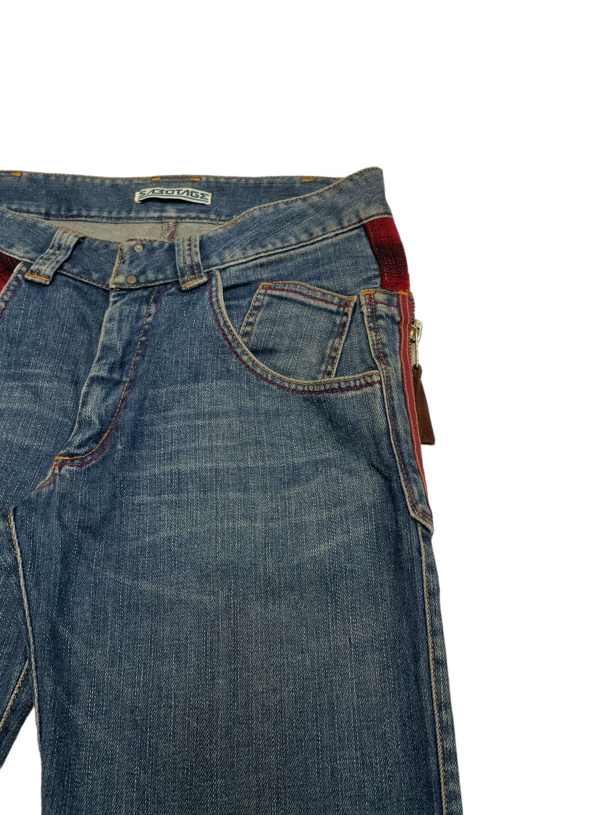 Designer × Japanese Brand Rare Design Vintage Brand Sabotage Zipper Jeans 1990s Size US 29 - 4 Thumbnail
