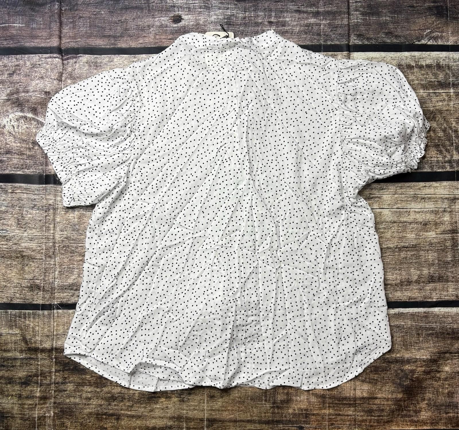 Harve Benard Harve Benard Top Womens Large Rayon White Black Dots Tie Size L / US 10 / IT 46 - 3 Thumbnail