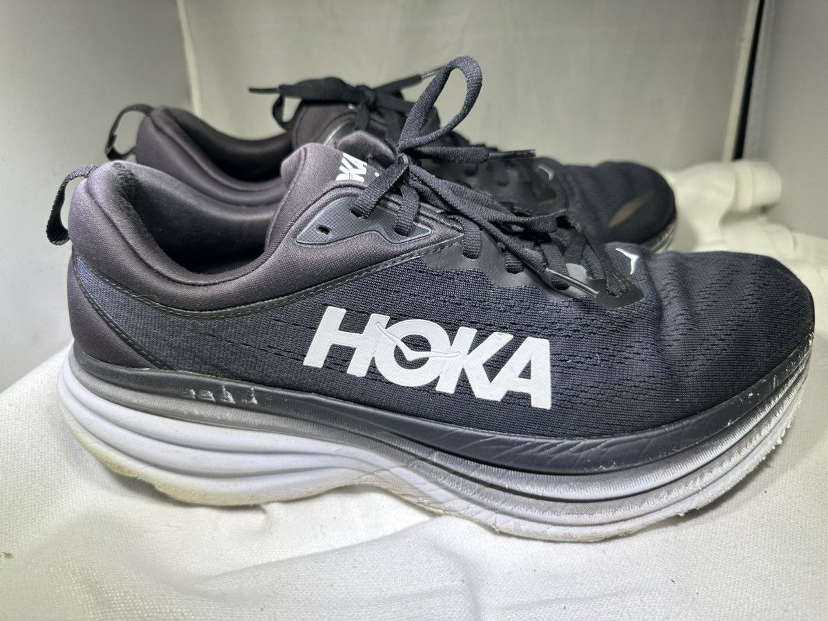 Hoka PreOwned Hoka One One Bondi 8 Black Sneaker Shoes Men's 12D Size US 12 / EU 45 - 3 Thumbnail