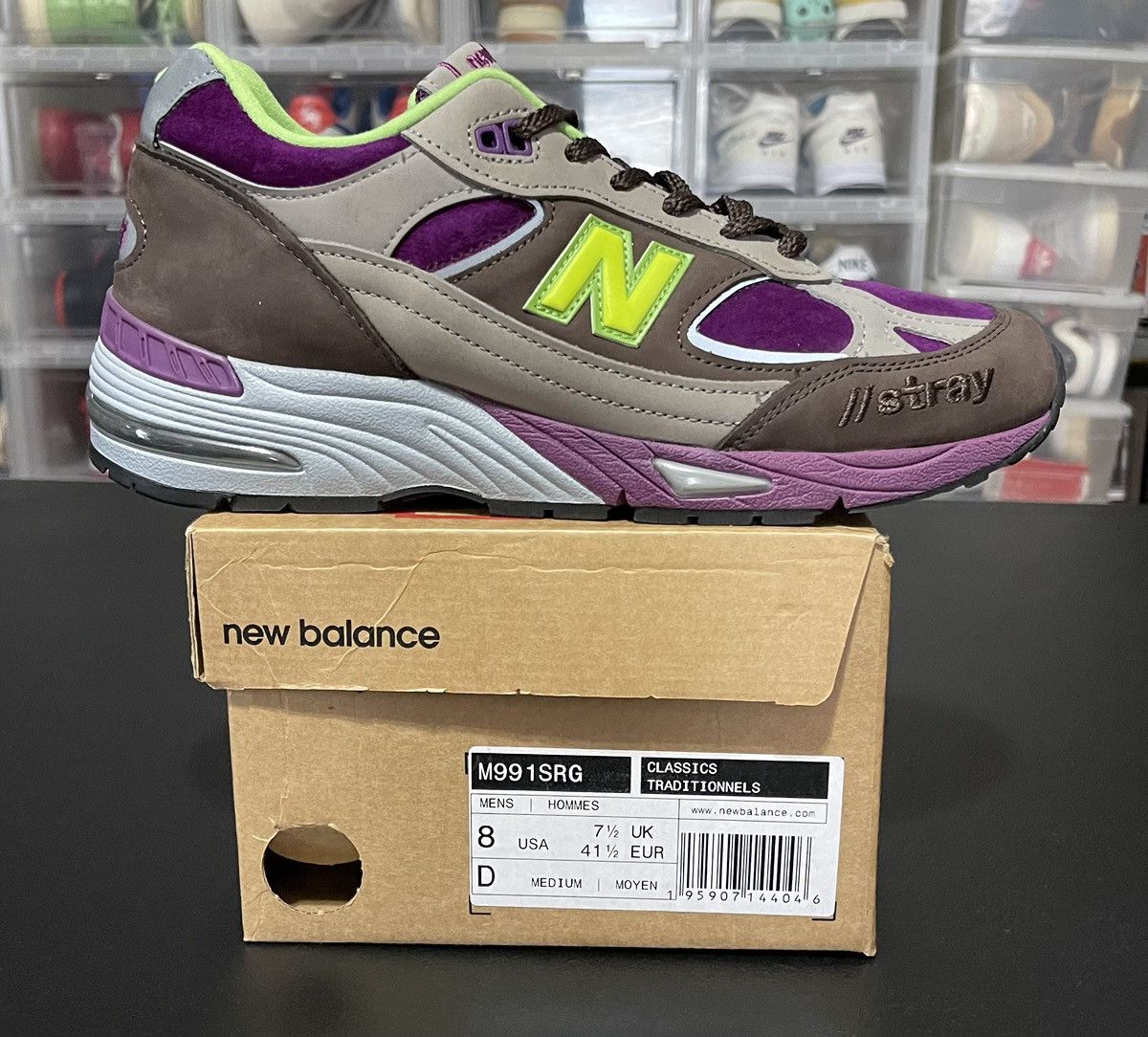 image of Stray Rats X 991 Made In England 'purple Green' Men’S 8 Shoes, Men's