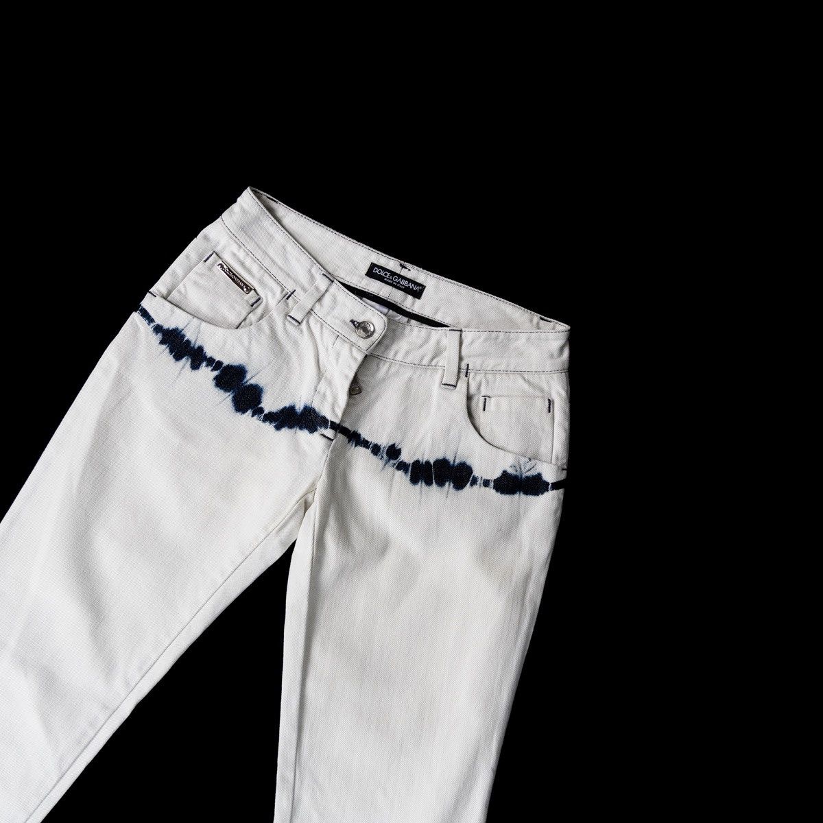 Dolce & Gabbana Dolce&Gabbana Womens White Jeans Tie Dye Designer Denim Size 27" / US 4 / IT 40 - 3 Thumbnail
