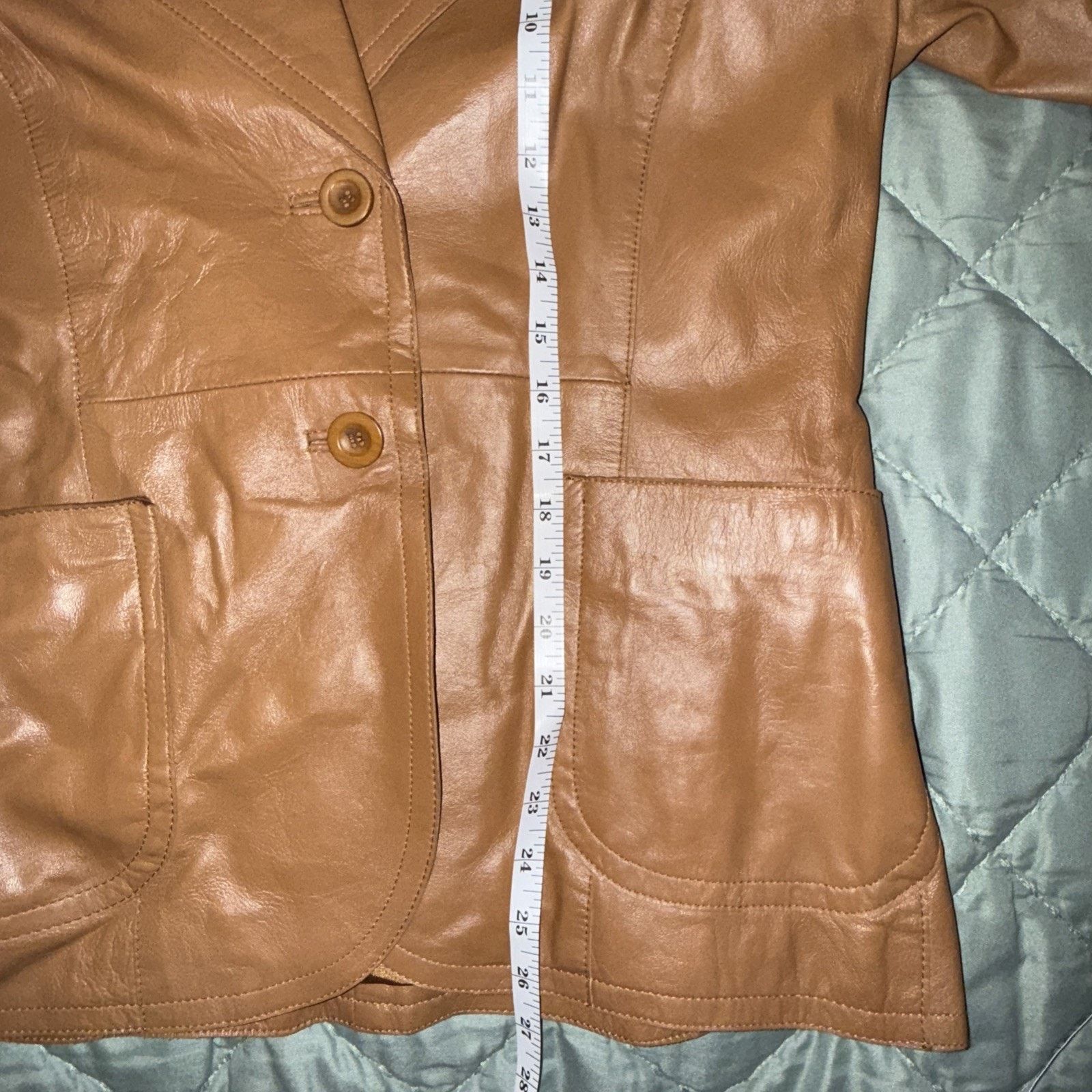 & Other Stories OLLY London Women Real Leather Tan Blazer Jacket Sz 10 Size L / US 10 / IT 46 - 6 Thumbnail