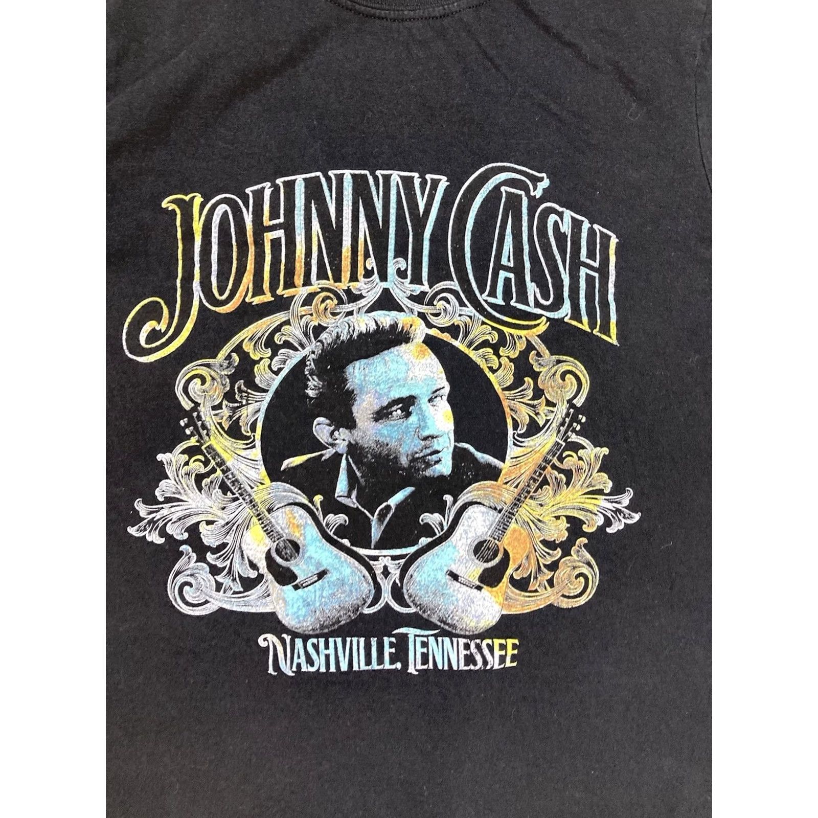 Vintage VINTAGE Johnny Cash Nashville Tennessee Graphic T-shirt Women Medium Short Sleeve Music Size M / US 6-8 / IT 42-44 - 2 Thumbnail