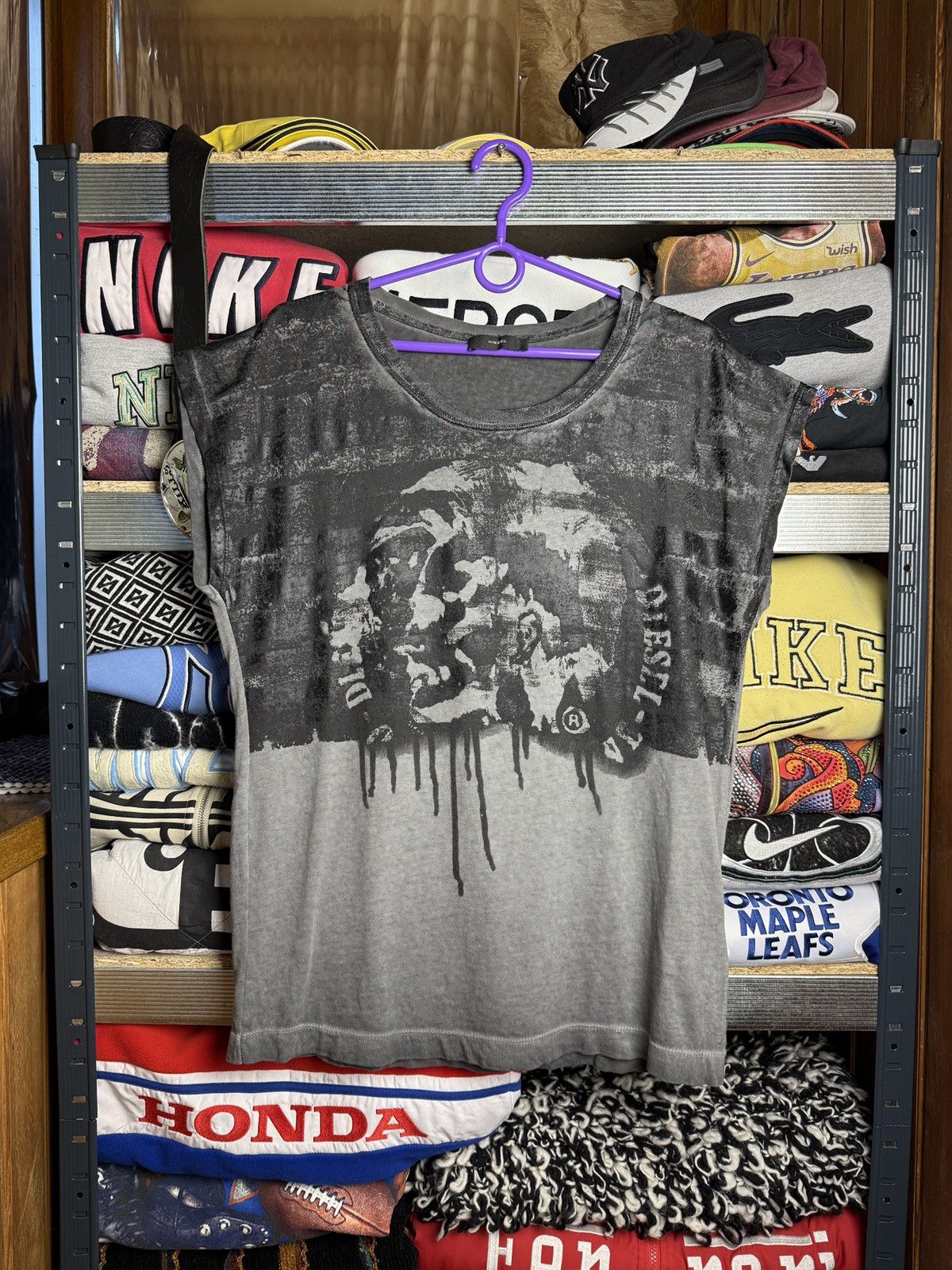 Rare color Diesel Logo punk motif tee shirt AVANT GARDE