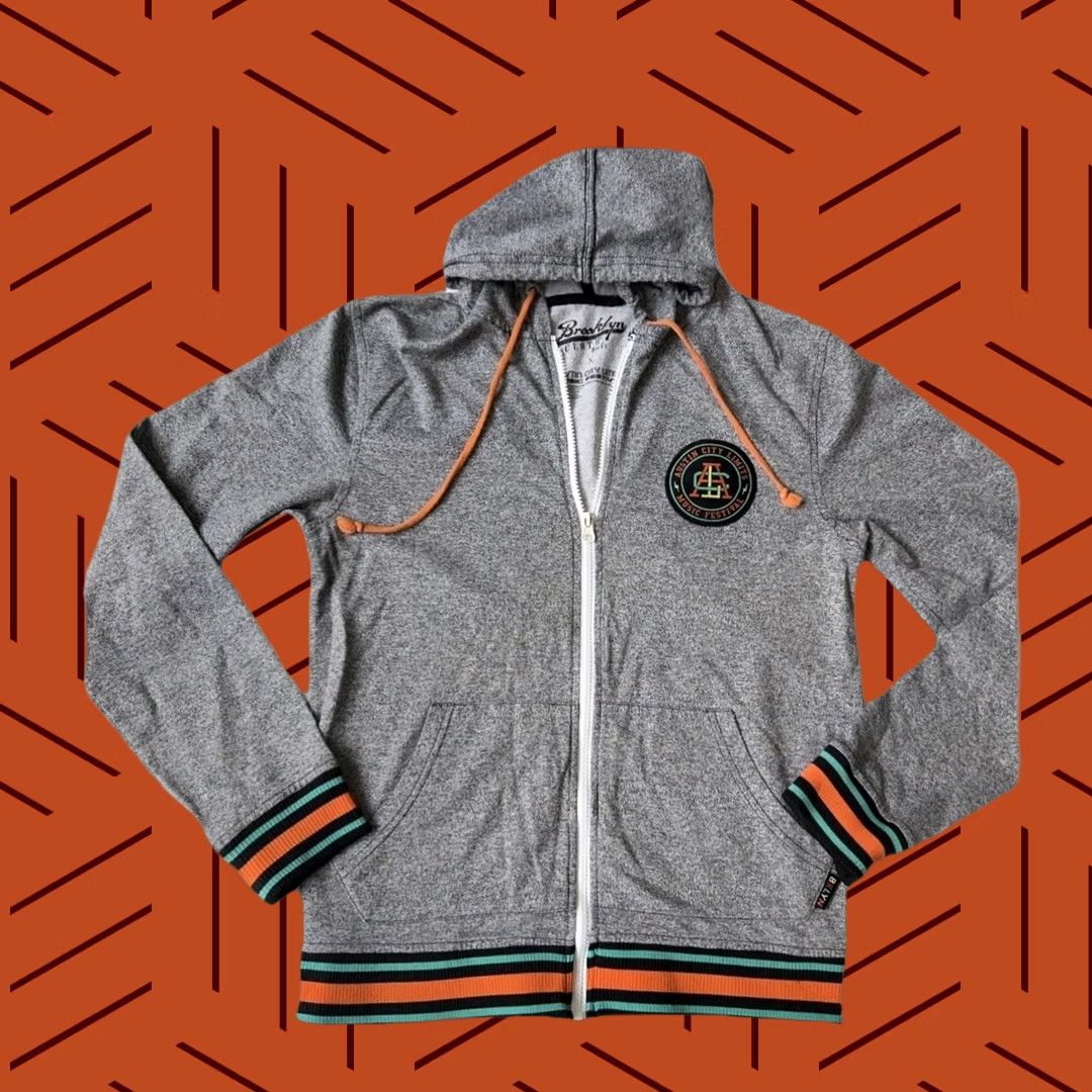 Vintage Brooklyn Cloth Hoodie Unisex Adults Small Gray Graphic Print Full Zip Sweatshirt with Hood Size US S / EU 44-46 / 1 - 1 Thumbnail