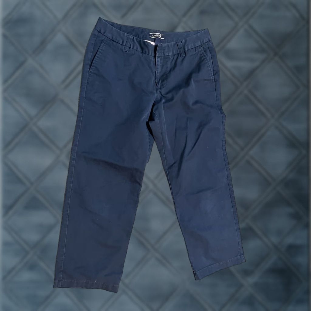 Lands' End Lands' End Women's Cropped Wide-Leg Pants Size 6 Blue Size 28" / US 6 / IT 42 - 1 Thumbnail