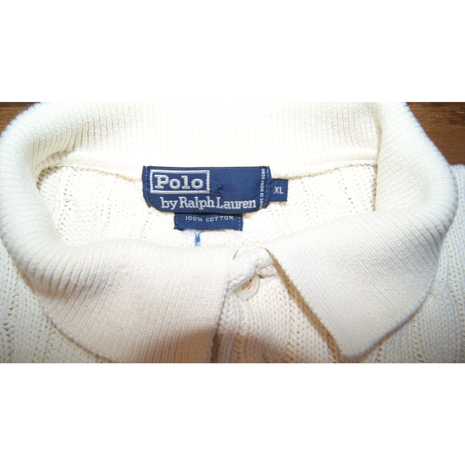 Polo Ralph Lauren VTG POLO RALPH LAUREN Mens XL Cable Knit Collared Sweater Size US XL / EU 56 / 4 - 4 Thumbnail