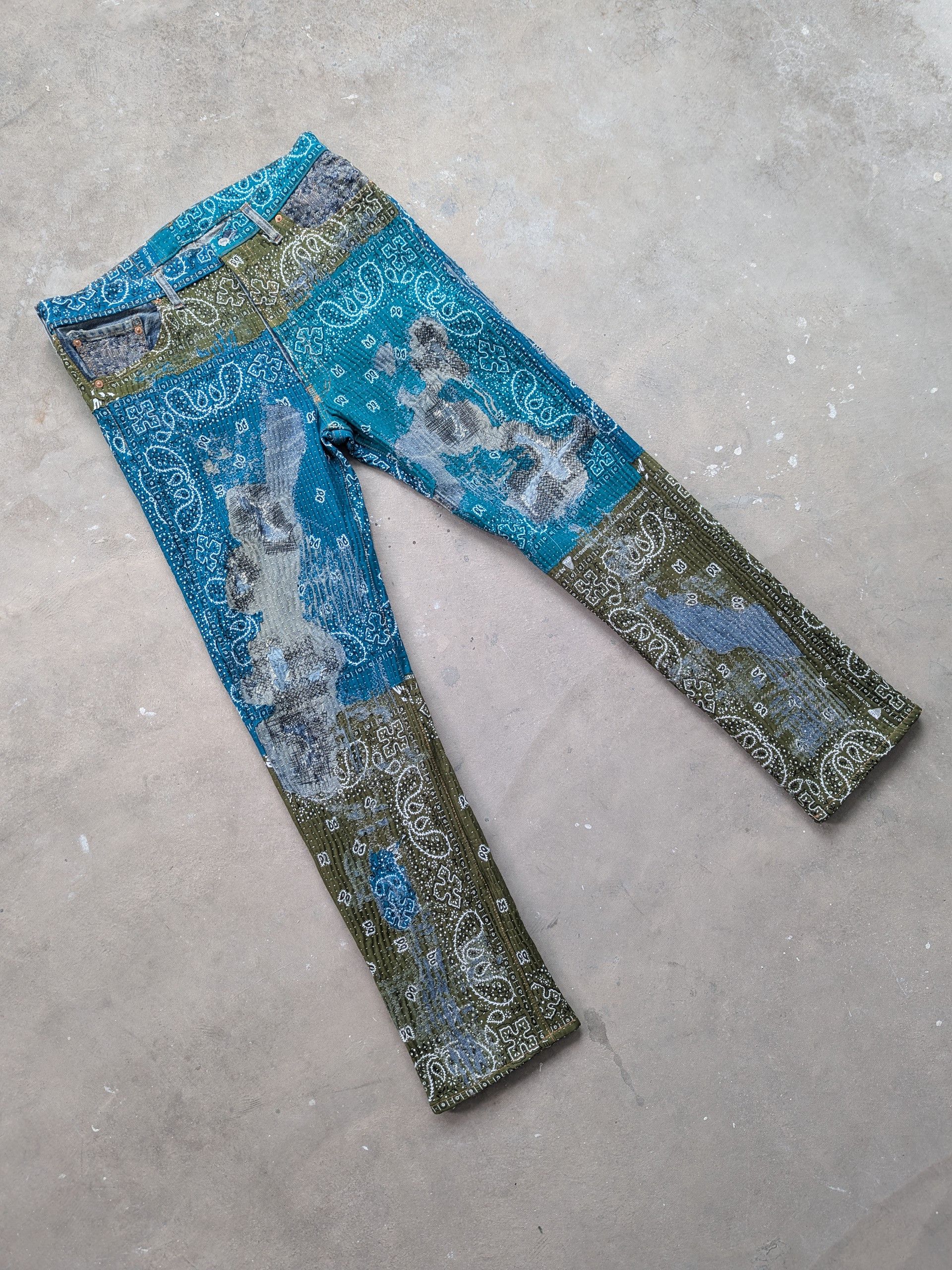 Levi's OFFER TODAY 🔥 Vintage Levis 501 Inspired Proleta Re Art Size US 35 - 3 Thumbnail