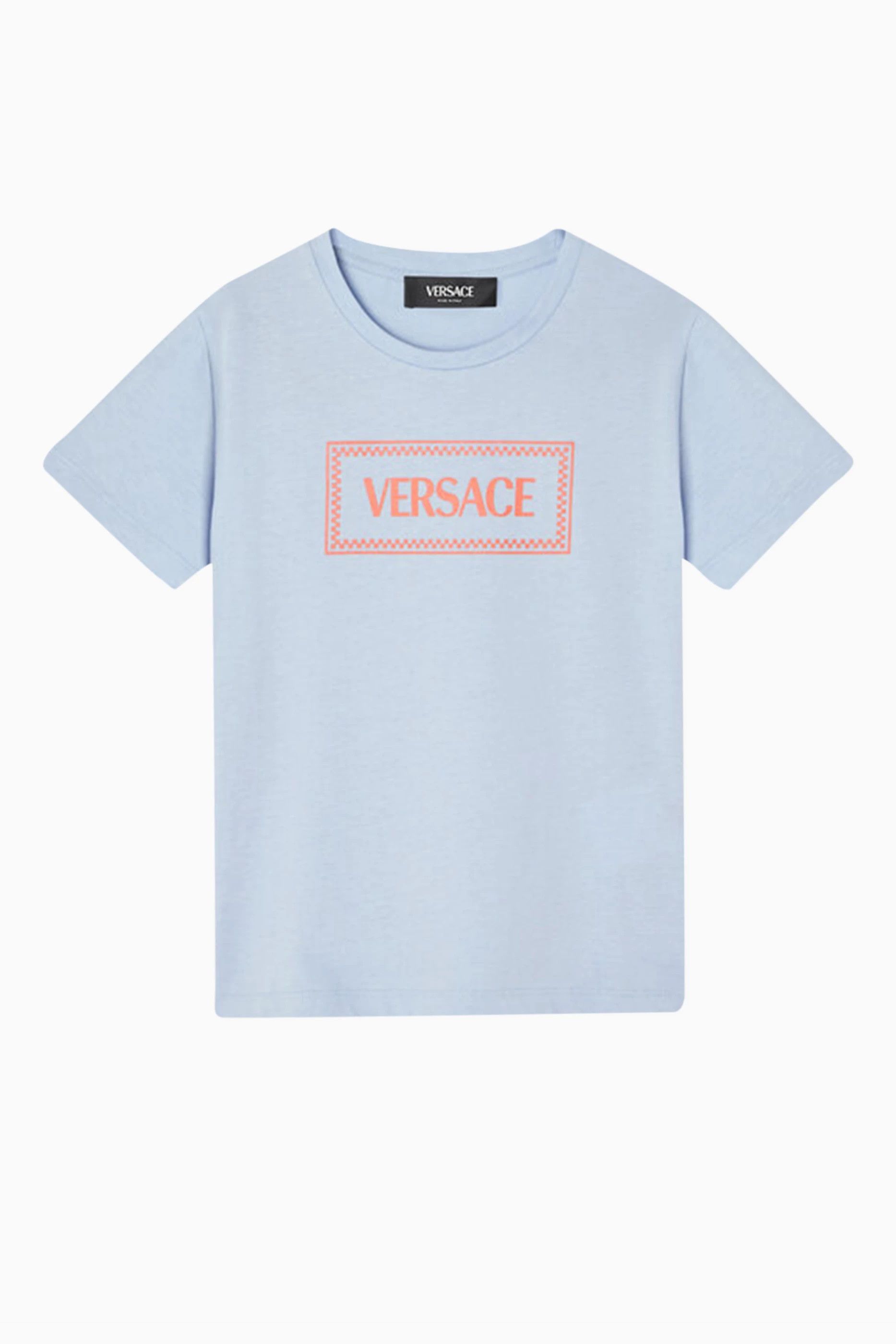 Versace o1s22i1n0125 Crewneck T-Shirt in Light Blue Size US M / EU 48-50 / 2 - 1 Thumbnail