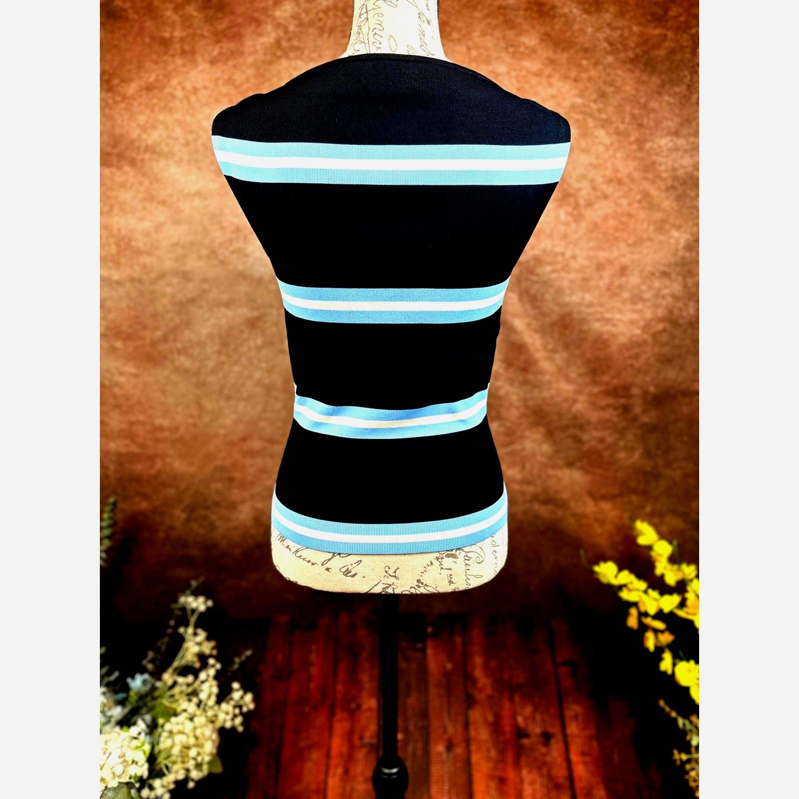 Tanya Taylor Tanya Taylor Zanita Stretch Top Black Horizon Blue Chalk XS Size XS / US 0-2 / IT 36-38 - 13 Thumbnail