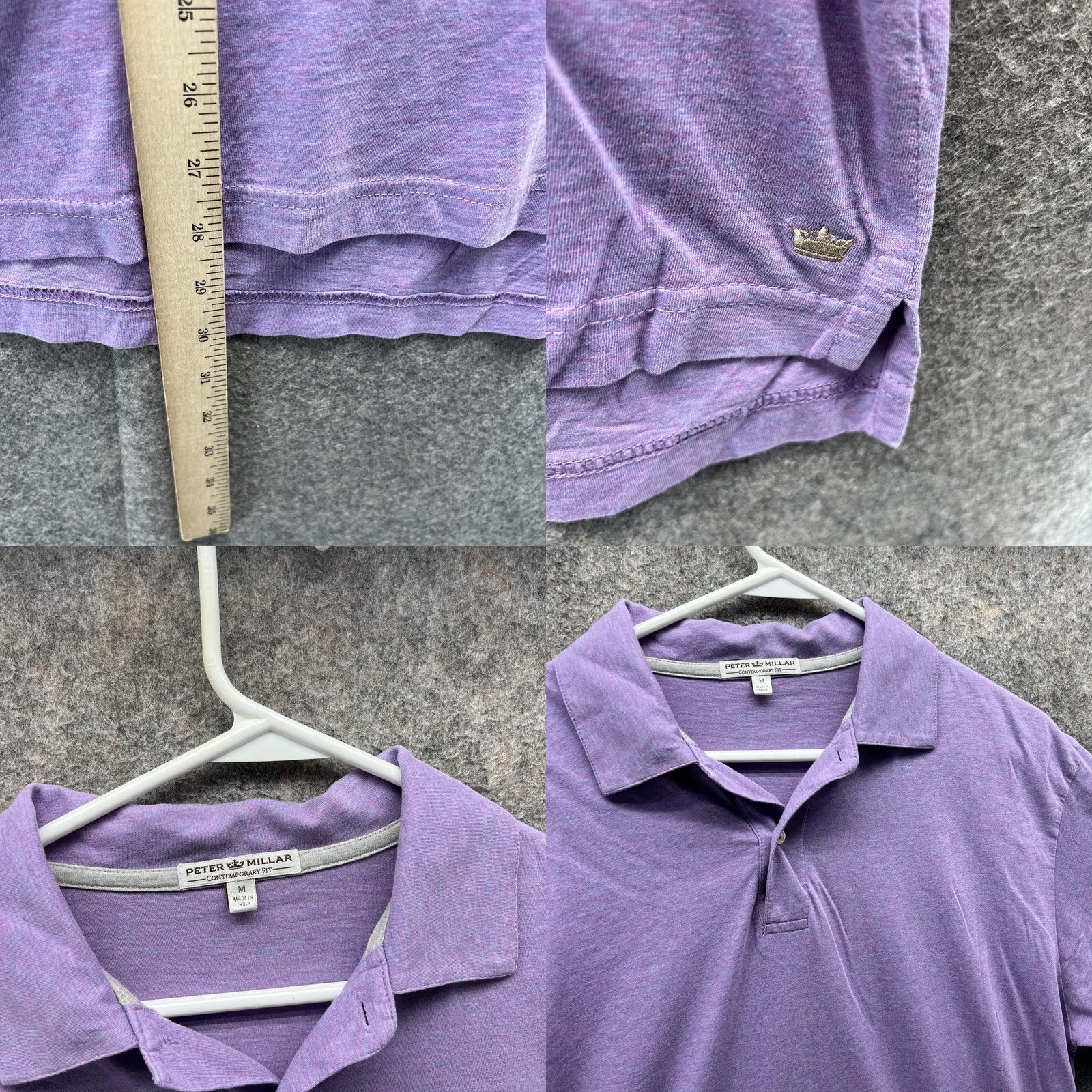 Peter Millar VINTAGE? No. (But follow rules) Peter Millar Polo Shirt Men Medium Purple Solid Short Sleeve Classic Preppy Dress Casual Business Size US M / EU 48-50 / 2 - 8 Thumbnail
