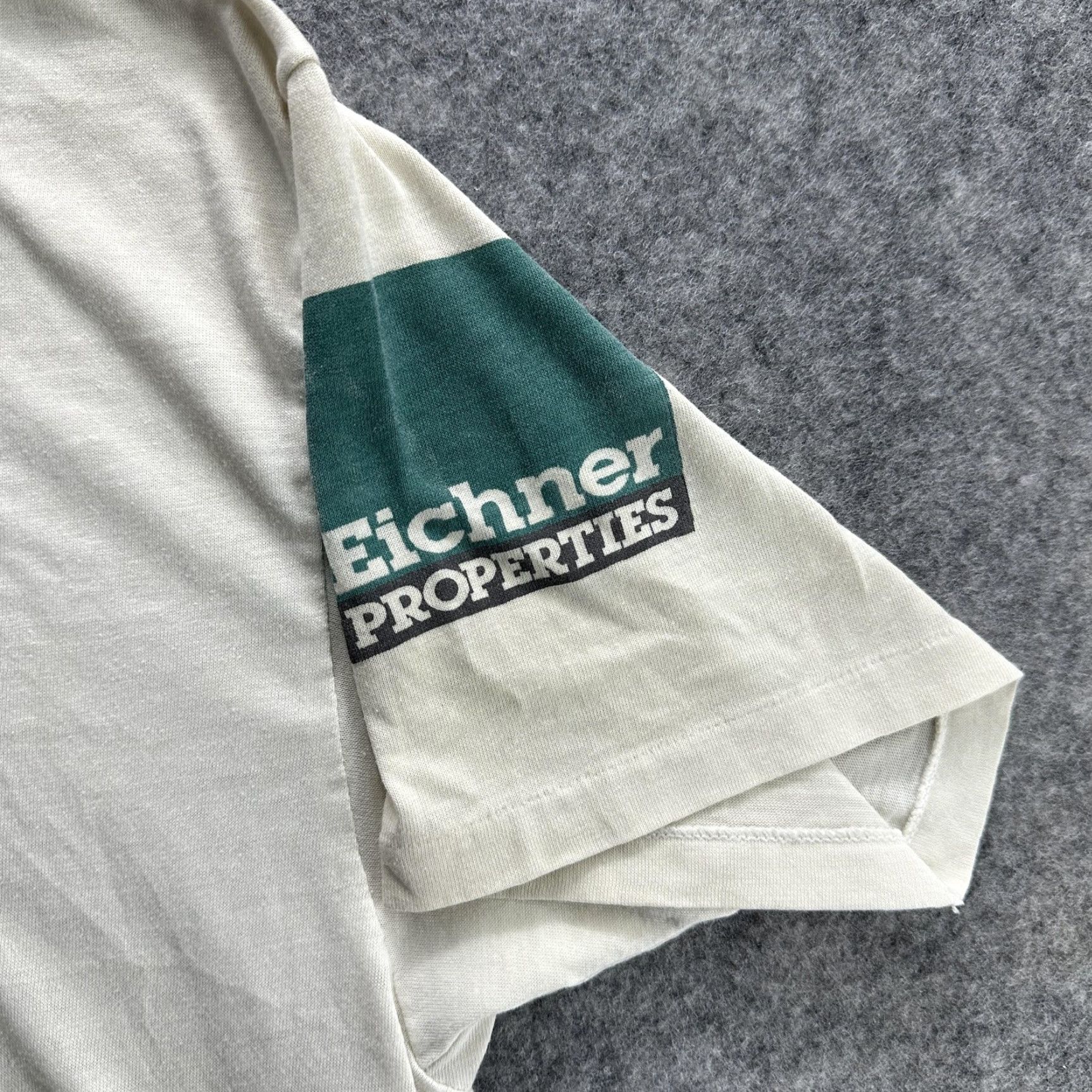 Hanes VINTAGE Eichner Properties Shirt Mens XL Beige Hanes Fifty-Fifty Promo Tee 90s USA Size US XL / EU 56 / 4 - 5 Thumbnail