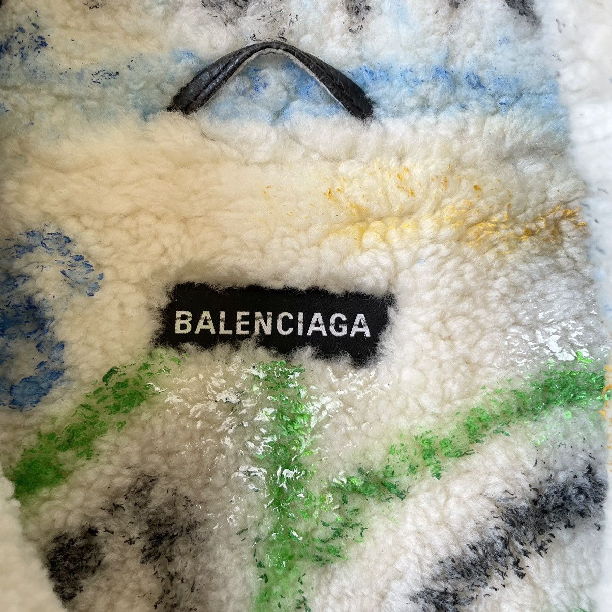 Balenciaga Black Leather ‘Graffiti’ Shearling Jacket Size US M / EU 48-50 / 2 - 5 Thumbnail