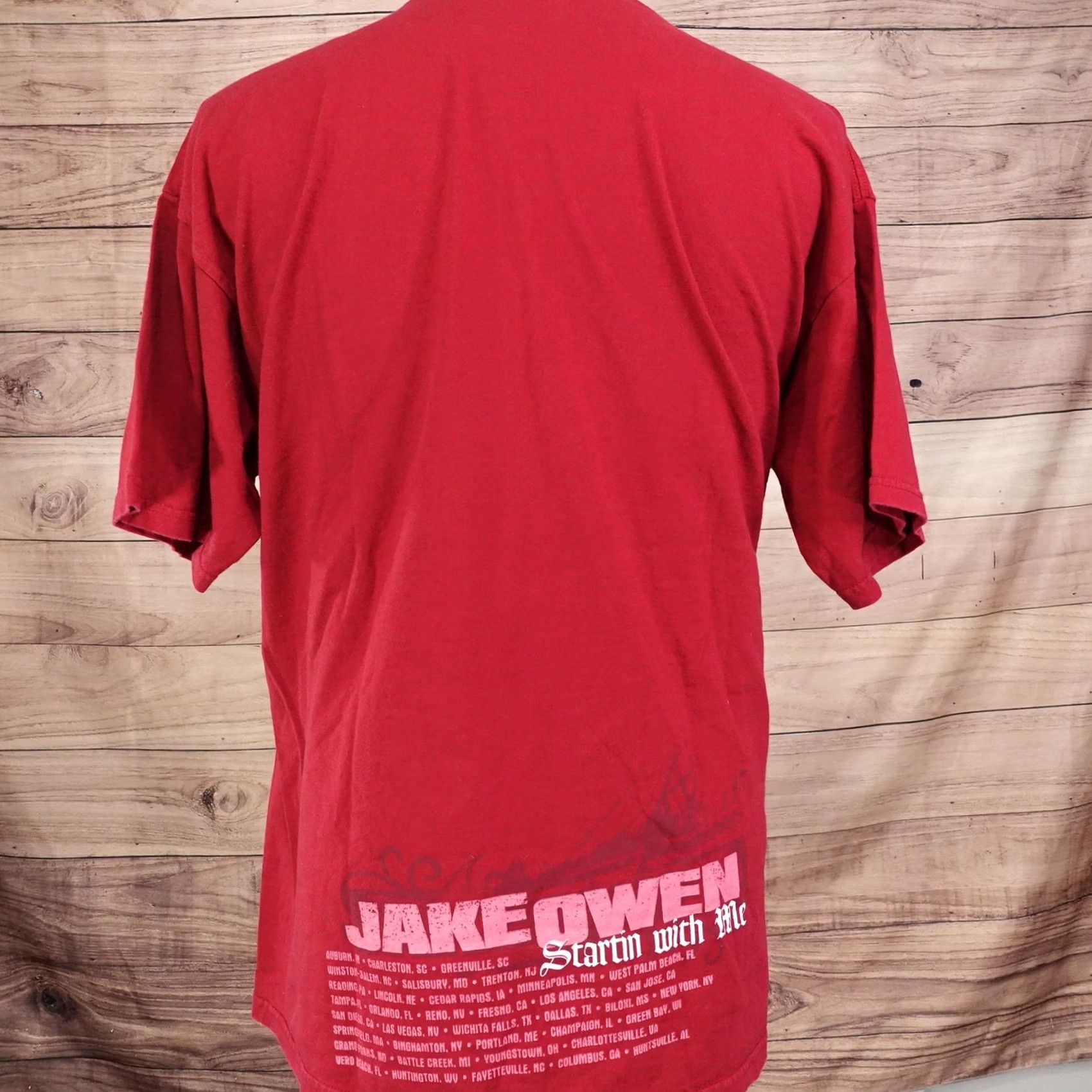 Gildan JAKE OWENS STARTIN WITH ME COUNTRY MUSIC TOUR TSHIRT XL RED UNISEX ADULT T-SHIRT COTTON CREW NECK SHORT SLEEVE GroW? Size US XL / EU 56 / 4 - 4 Thumbnail