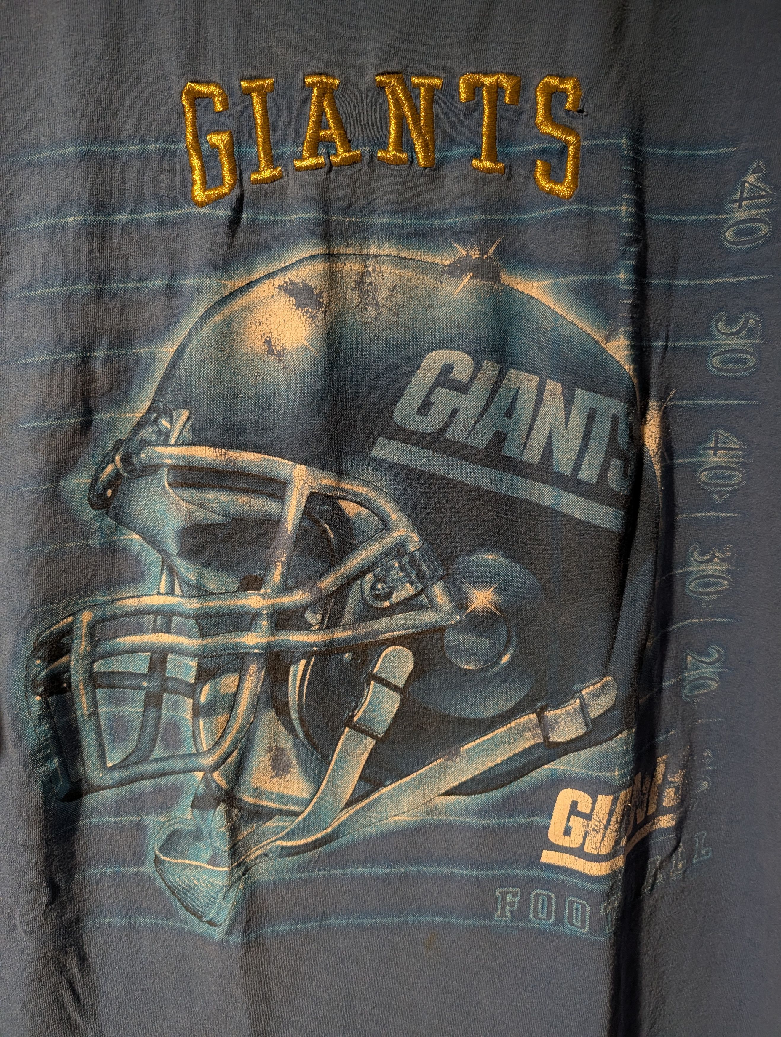 NFL Vintage 90s New York Giants Football Helmet Sports T-Shirt Size US M / EU 48-50 / 2 - 2 Thumbnail