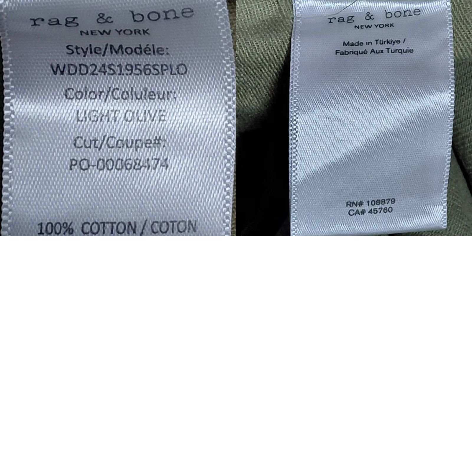 Rag & Bone rag & bone NEW YORK WDD2A51965SPLO Light Olive Cotton Shorts Regular 25 Women Casual Button Raw Hem 100% Cotton Size 42" / US 20 - 9 Thumbnail
