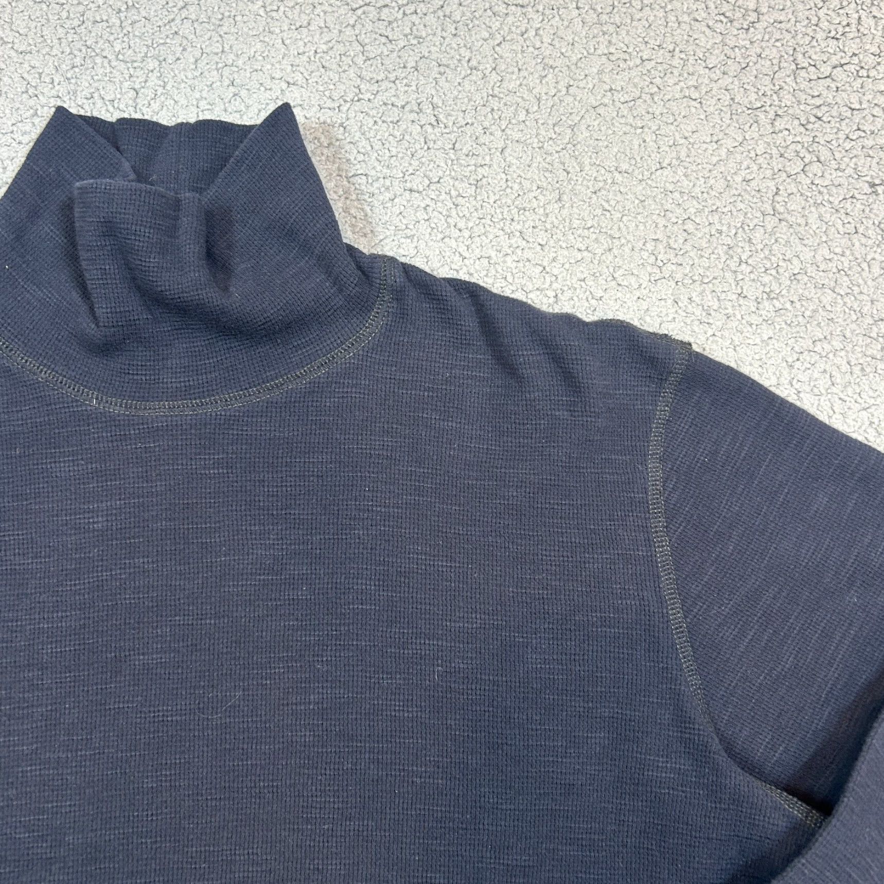 Buck Mason VINTAGE Buck Mason Sweater Slub Waffle Turtleneck Pullover Black Mens XL Size Regular Knit Size US XL / EU 56 / 4 - 2 Thumbnail