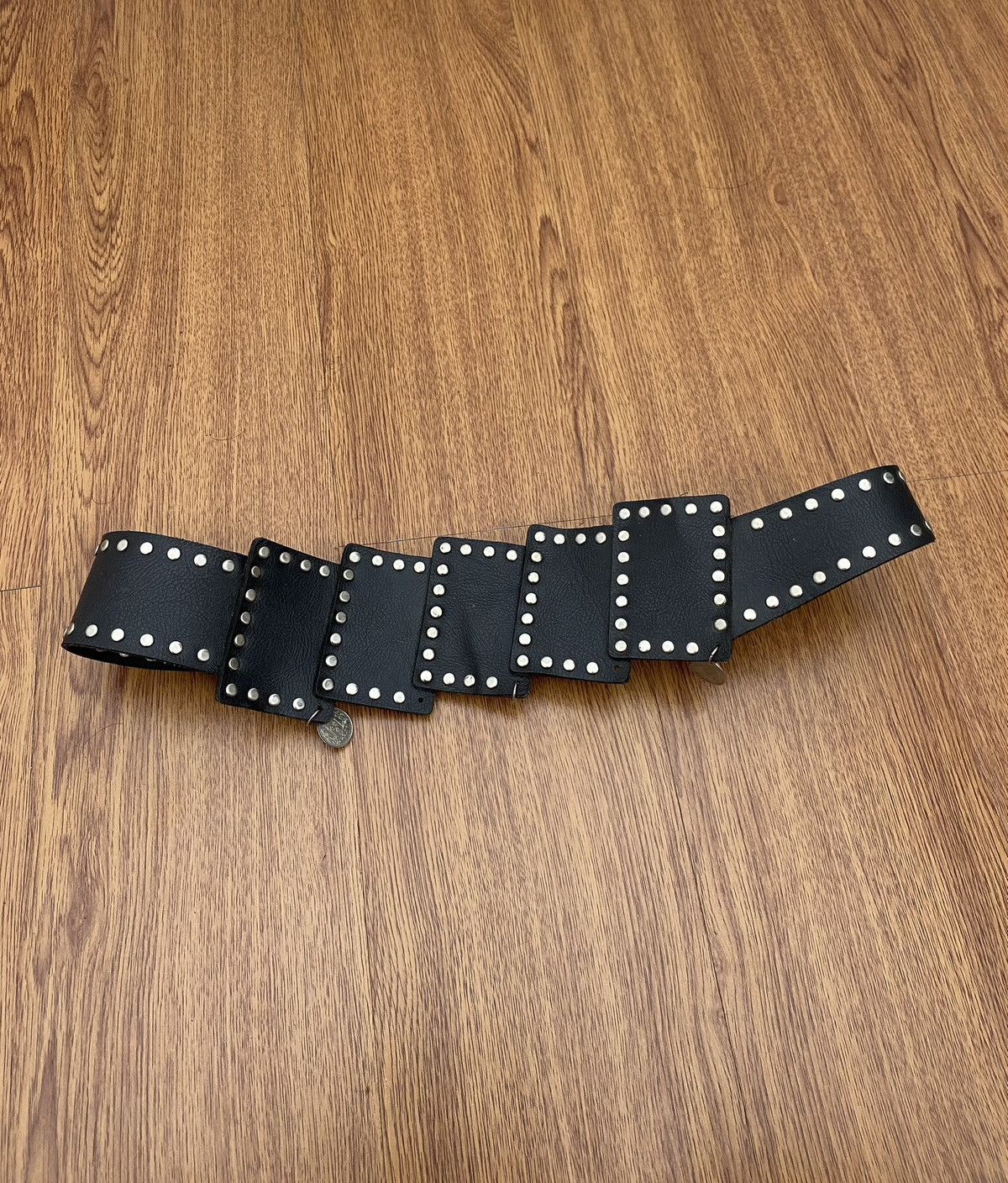 If Six Was Nine × Japanese Brand × Le Grande Bleu (L.G.B.) Black studded square punk leather belt Size ONE SIZE - 2 Thumbnail