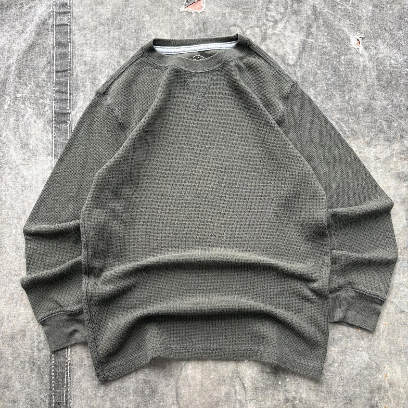Faded Glory Vintage Y2K Faded Glory Olive Green Waffle Thermal Shirt Size US XS / EU 42 / 0 - 1 Thumbnail