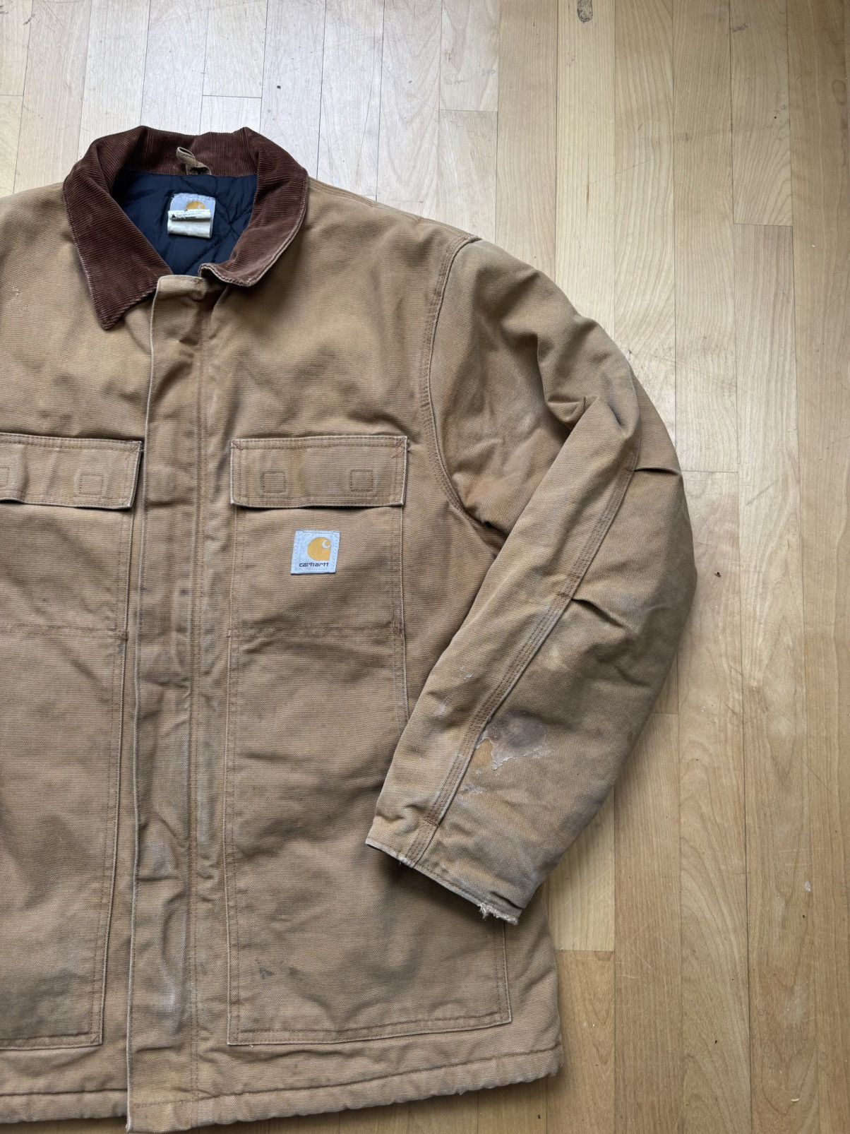 Carhartt × Vintage Vintage Carhartt Detroit Jacket Insulated 90s Size 42-L Size US L / EU 52-54 / 3 - 3 Thumbnail