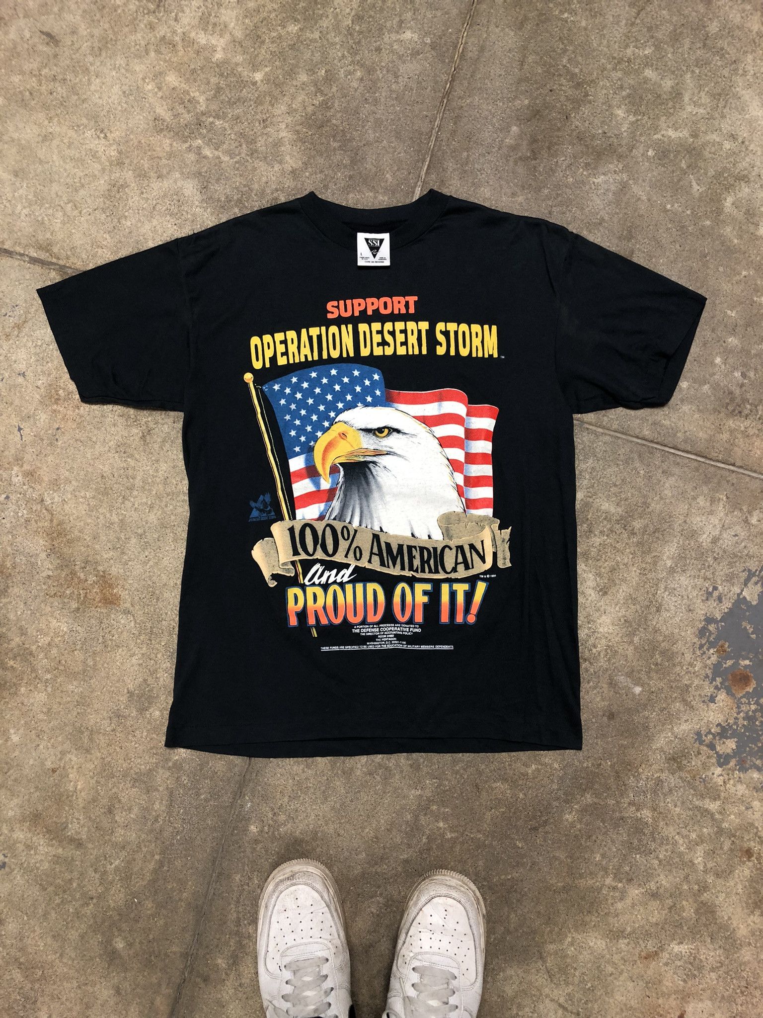 Vintage Vintage 1991 Operation Desert Storm US Military T-Shirt Size US L / EU 52-54 / 3 - 2 Thumbnail