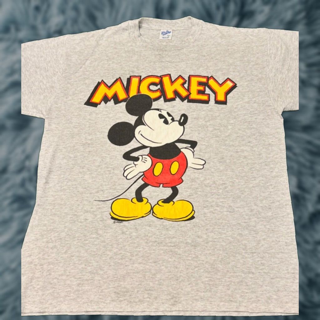 Disney VINTAGE 90s Disney Mickey Mouse Cartoon Classic Logo VTG Shirt Mens L Gray Short Sleeve T-Shirt Size US L / EU 52-54 / 3 - 1 Thumbnail