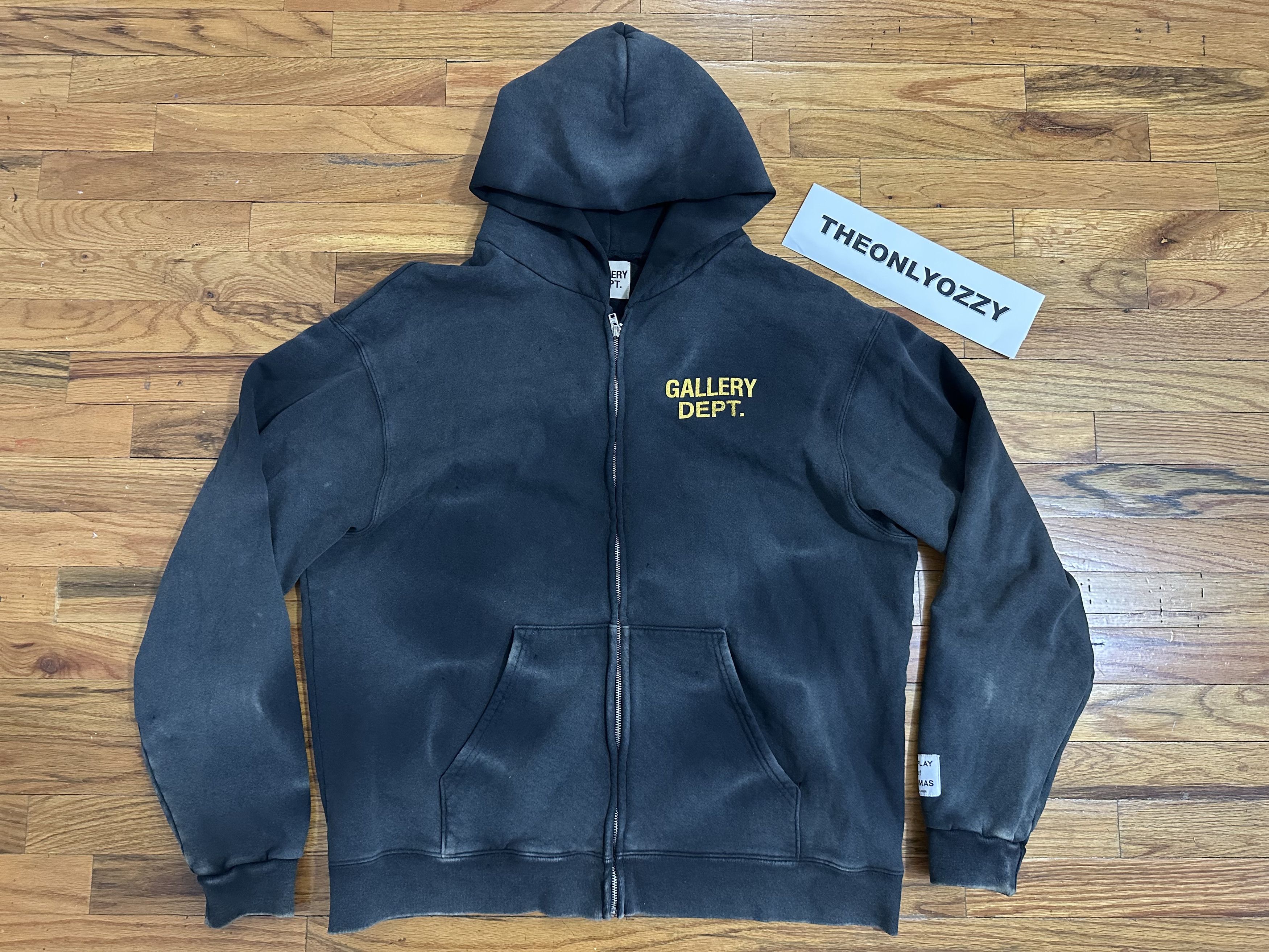 Gallery Dept. GALLERY DEPT SUN FADED ENGLISH ZIP HOODIE BLACK XL Size US XL / EU 56 / 4 - 1 Thumbnail