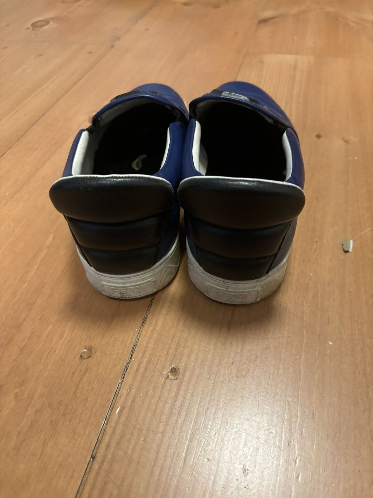 Fendi Fendi Monster Slip-On Sneakers Blue Leather Size US 9 / EU 42 - 3 Thumbnail